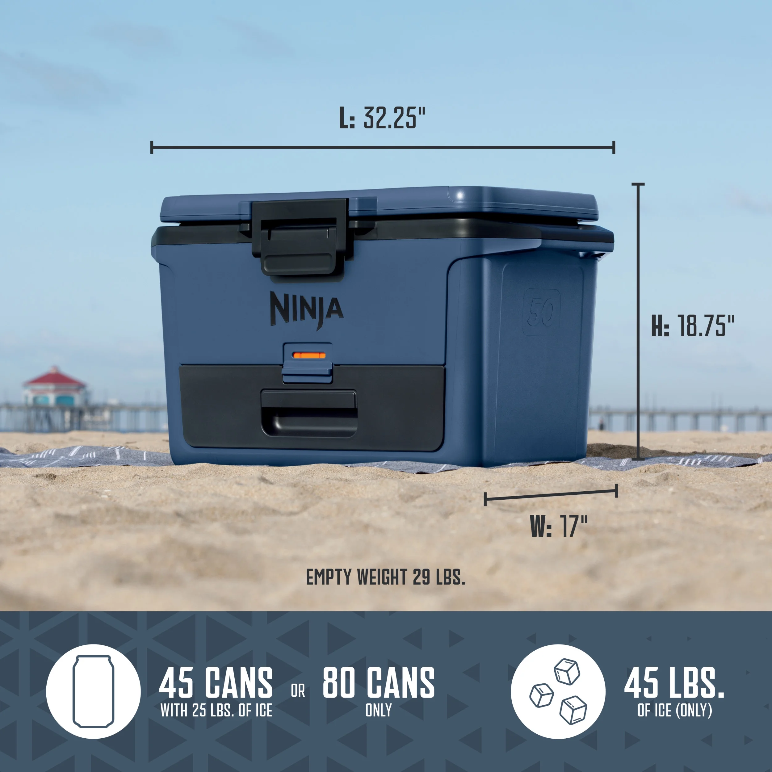 Ninja FrostVault 50qt Hard Cooler with Dry Zone, Gray, FB151GY - Image 35