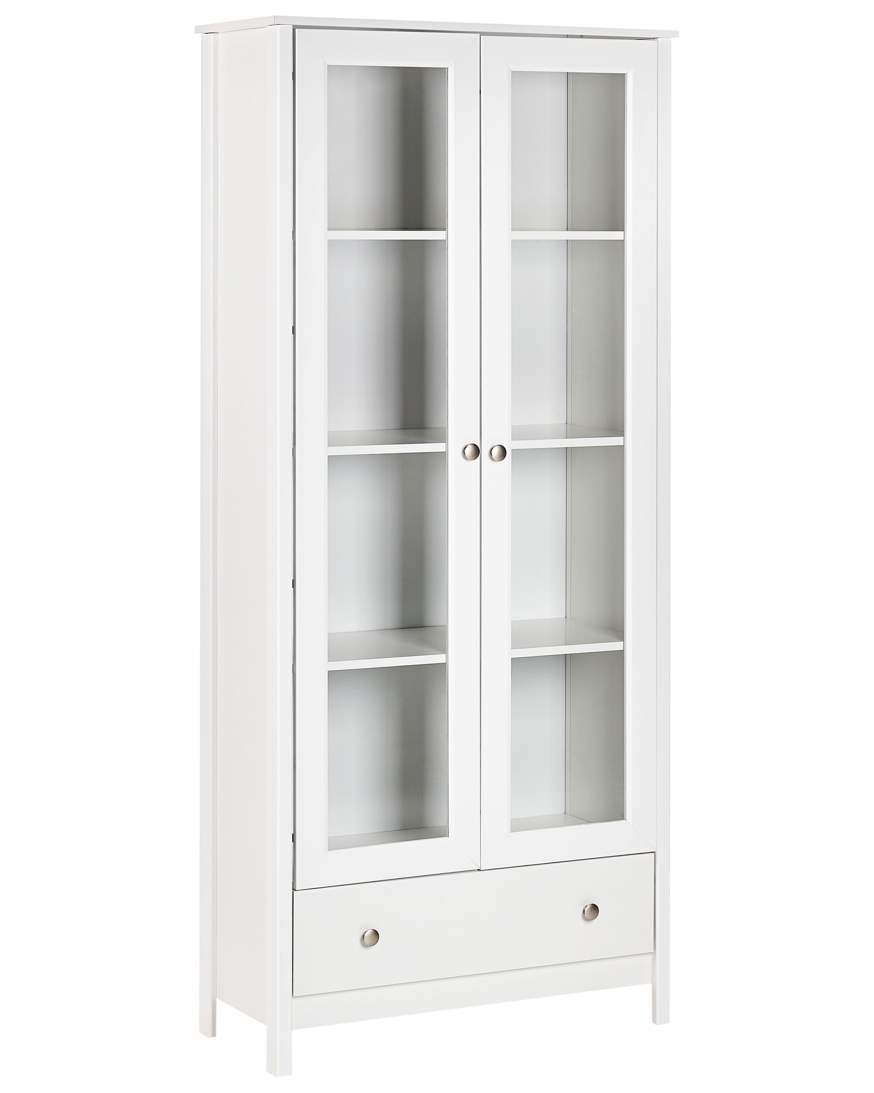 Glass Display Cabinet NORNALUP 80 cm White
