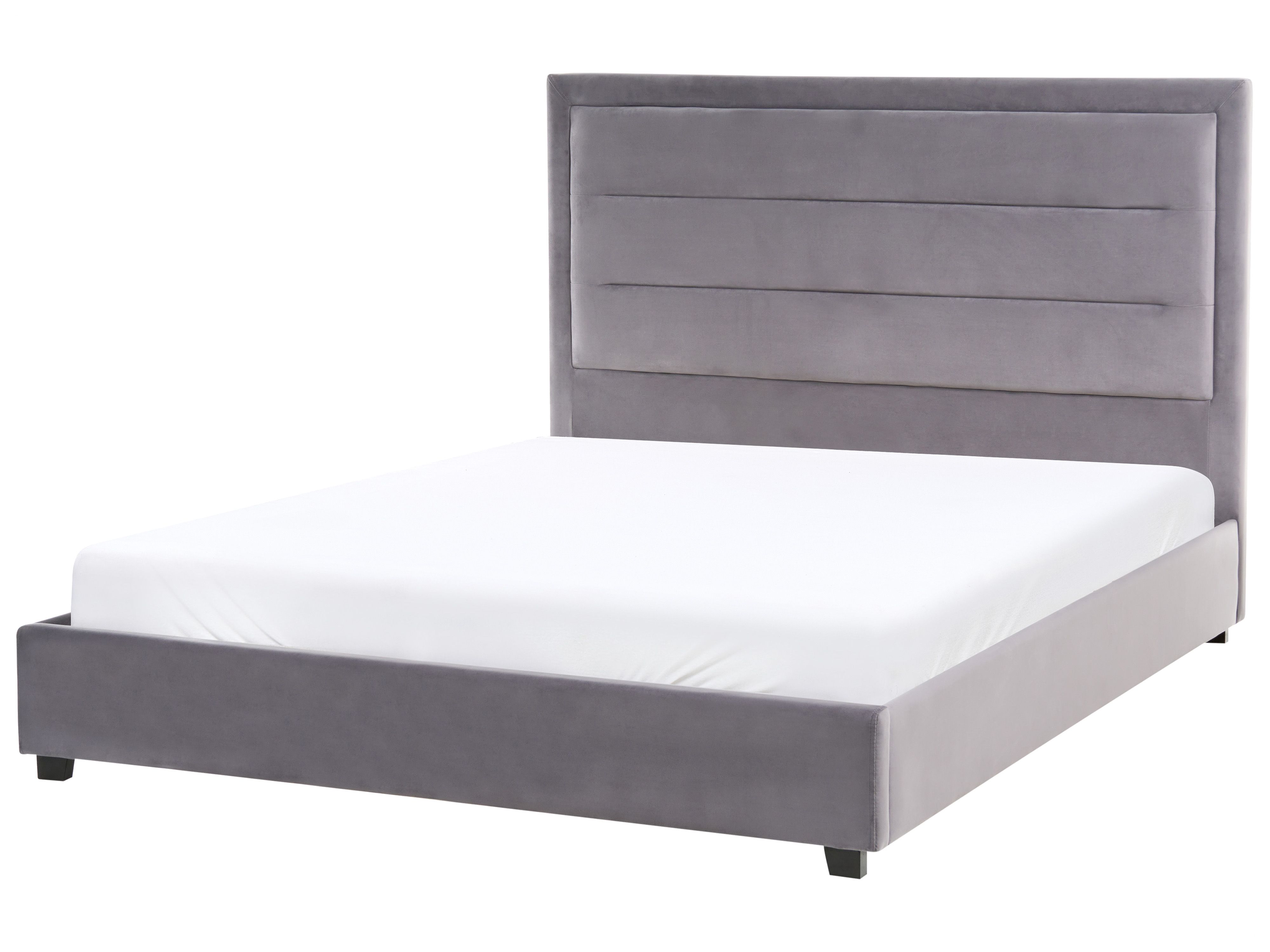Bed Velvet ROUEN 140 x 200 cm (EU Double) Dark Grey
