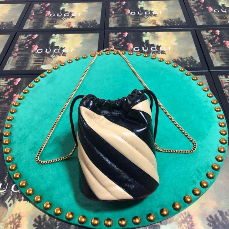 Replica Gucci Gg Marmont Mini Bucket Bag 575163 Beige/Black1:1High-quality replica