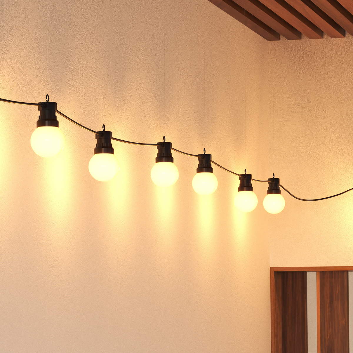 Solar outdoor garland "Soa" Black & White, H. 800 cm