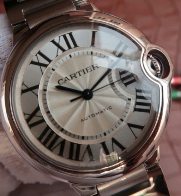 Replica Cartier V6 Ballon Bleu 36mm White Textured Dial SS Bracelet - Top club