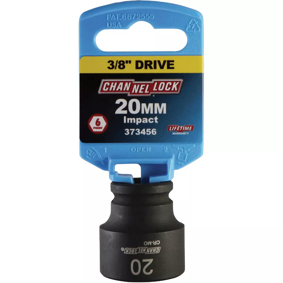 Channellock 3/8 In. Drive 20 mm 6-Point Shallow Metric Impact Socket