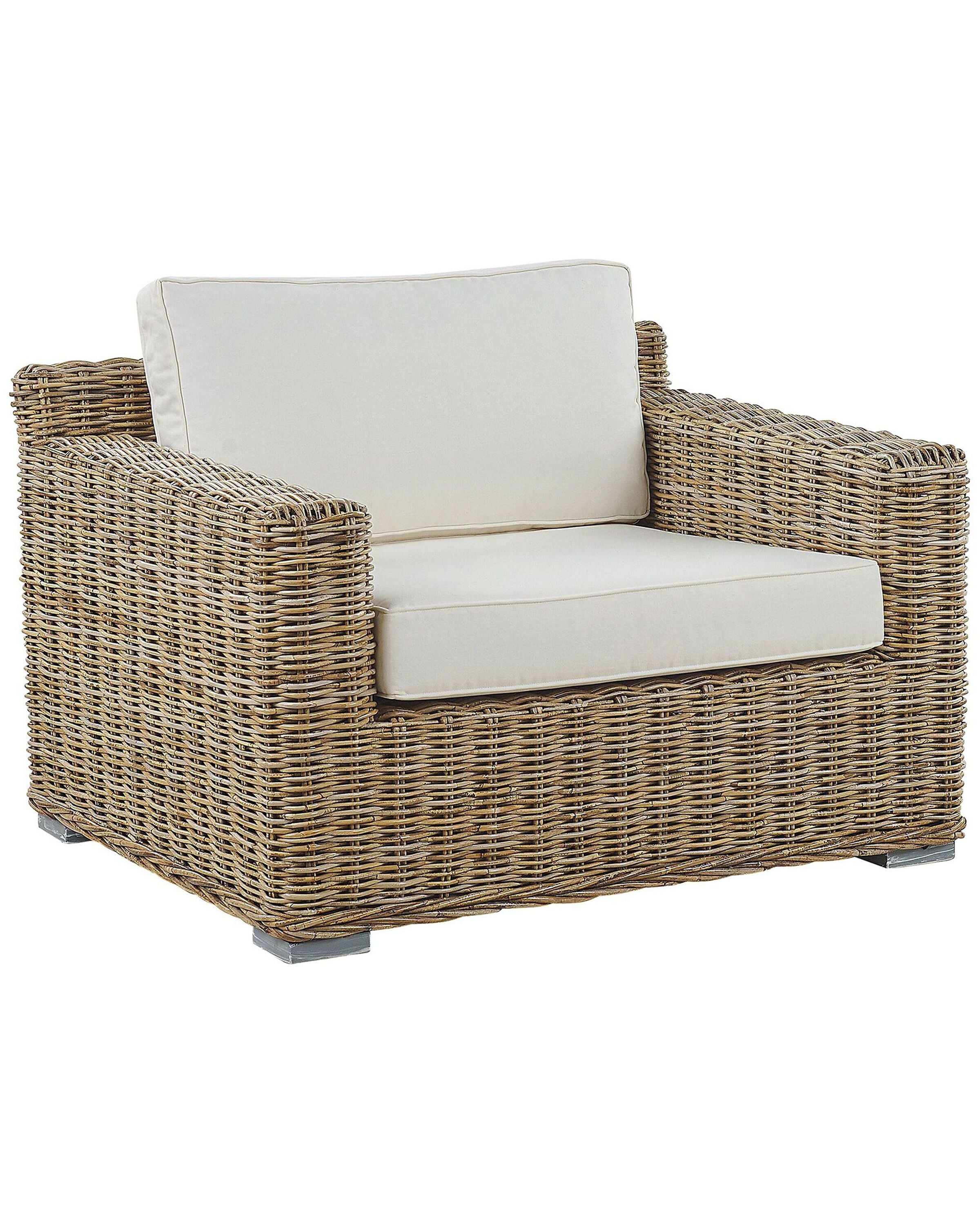 Garden Armchair ARDEA Rattan Light Brown