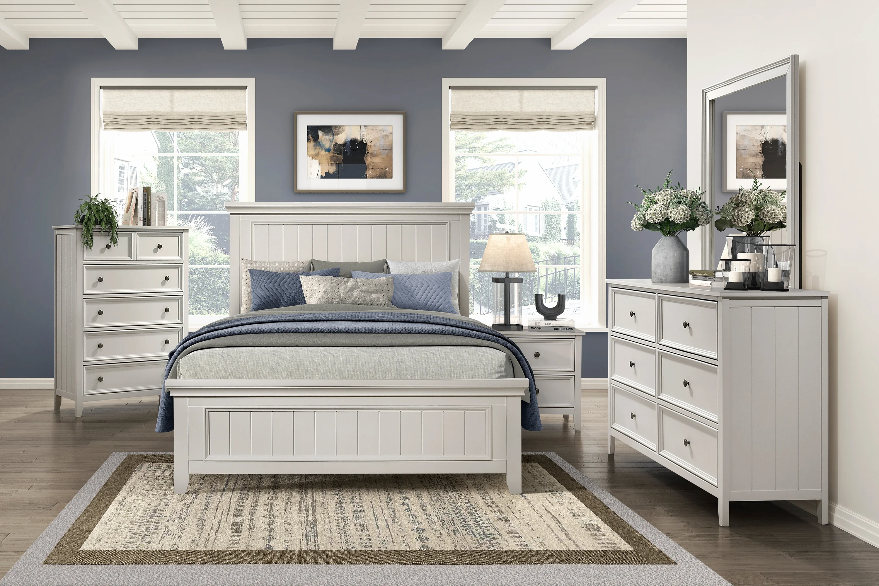 DreamBuck Queen Size Bed Frame, Platform Bed Frame with Headboard, Queen Size Bed Frame with Strong Wooden Slats, Queen Frame for Teens, Adults, Modern Bed Frame for Bedroom, No Box Spring Needed - Image 4