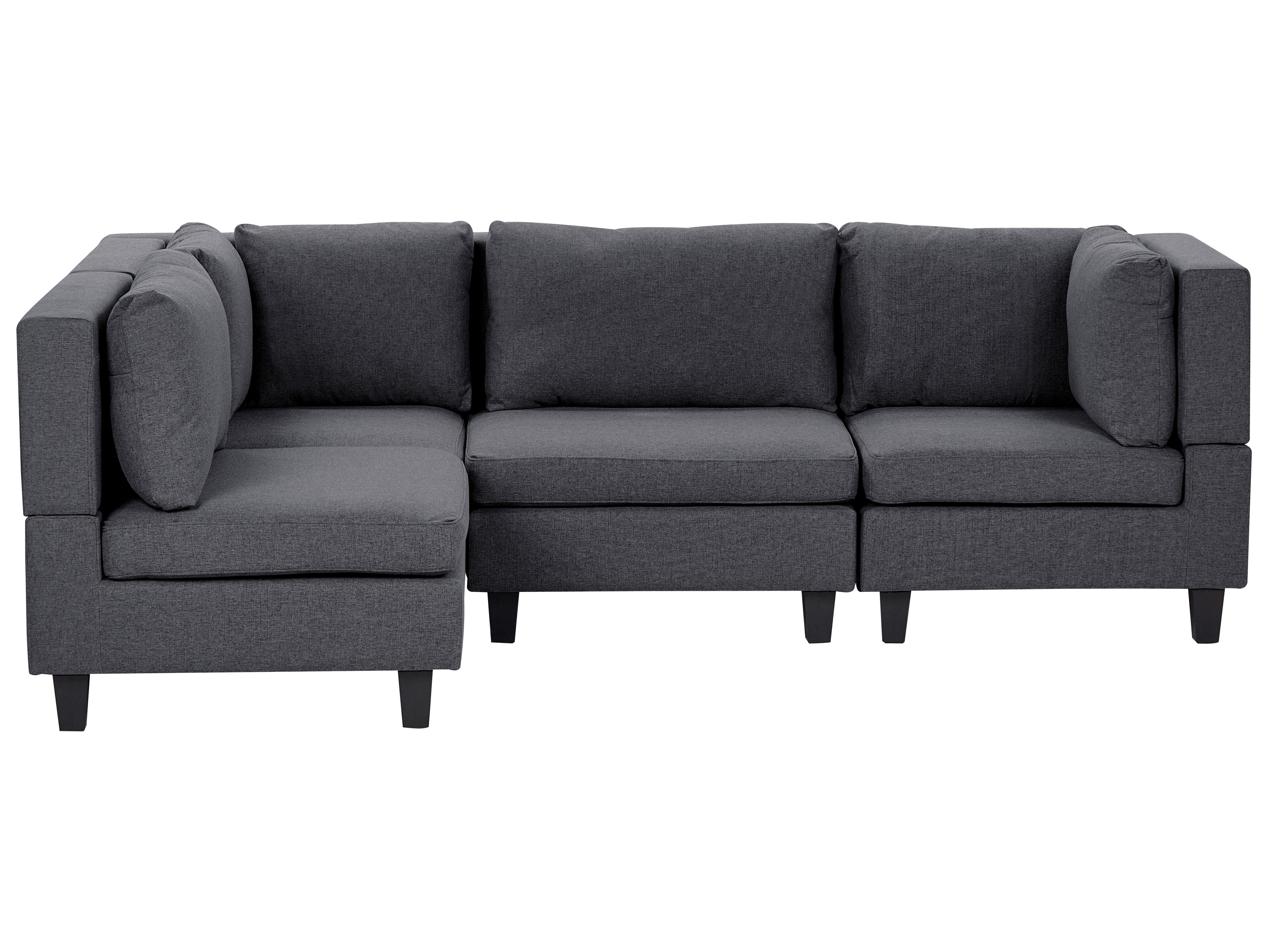 Modular Corner Sofa 4 Seater UNSTAD Fabric Dark Grey Right Hand