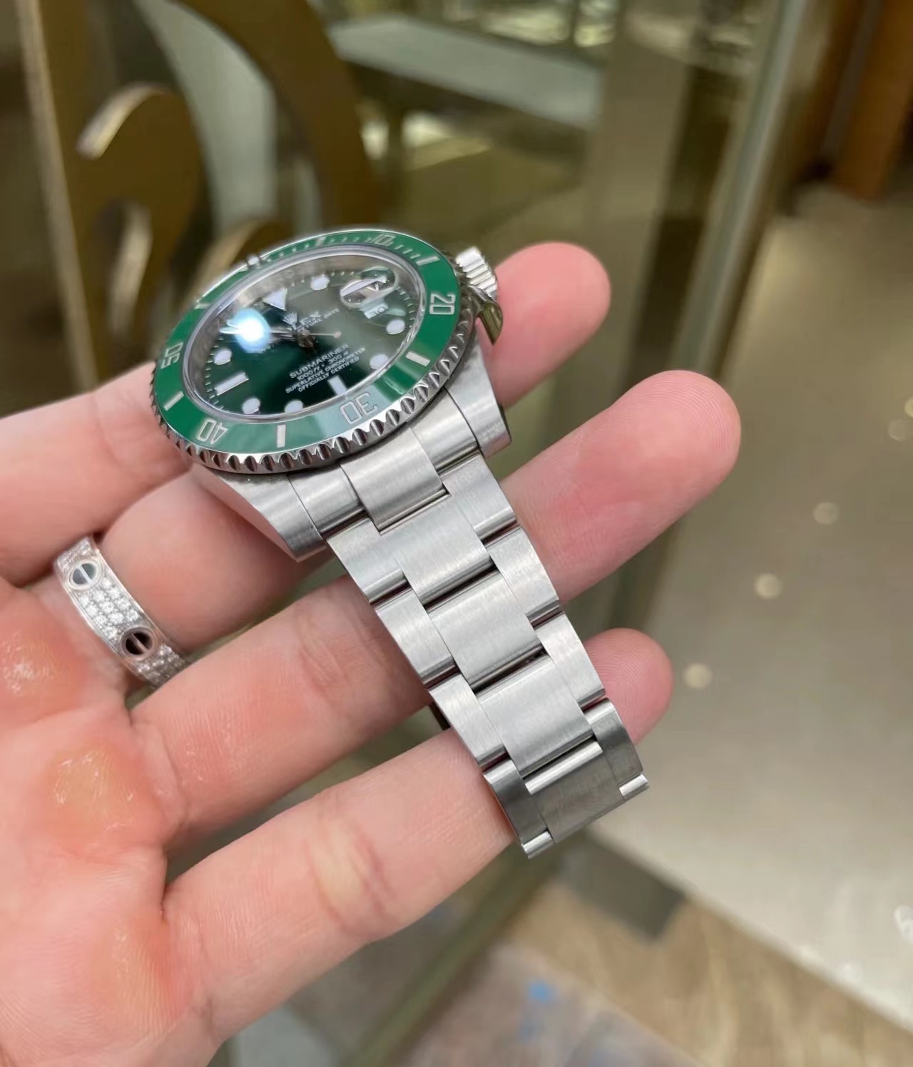 ROLEX Submariner Series Green Water Ghost Date Display Men's Automatic Mechanical Watch Green Dial 40mm Steel Strap 116610LV-0002(1:1 replica) - Top club