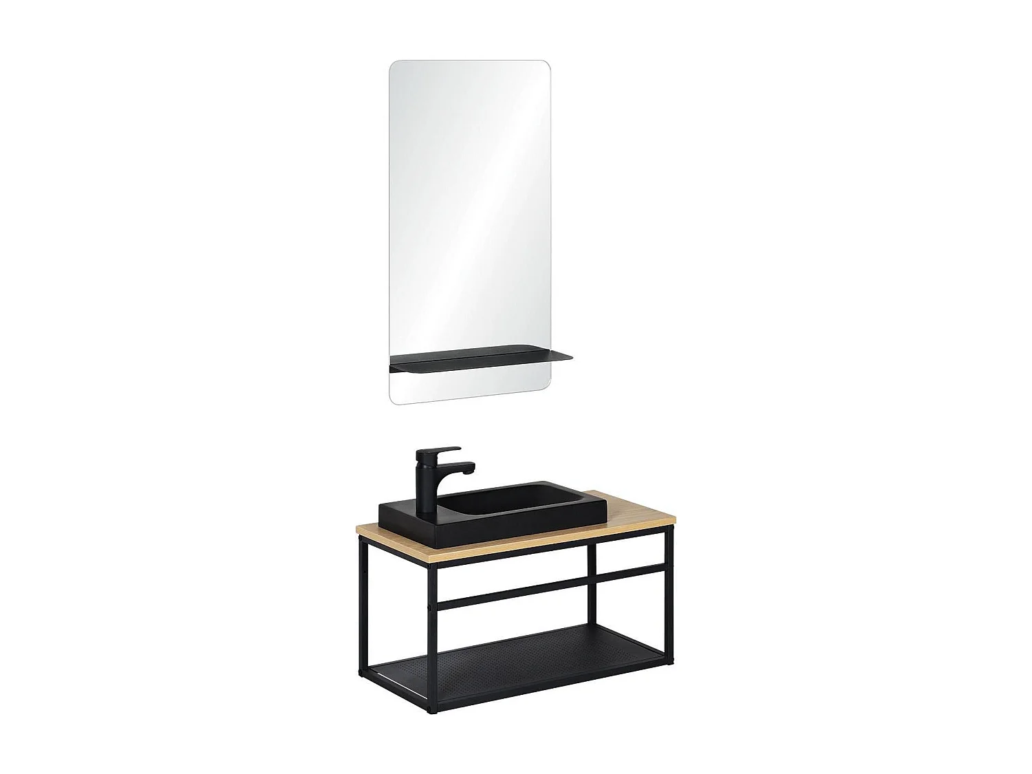 Ensemble lave-mains WILO grande largeur avec miroir 60cm
