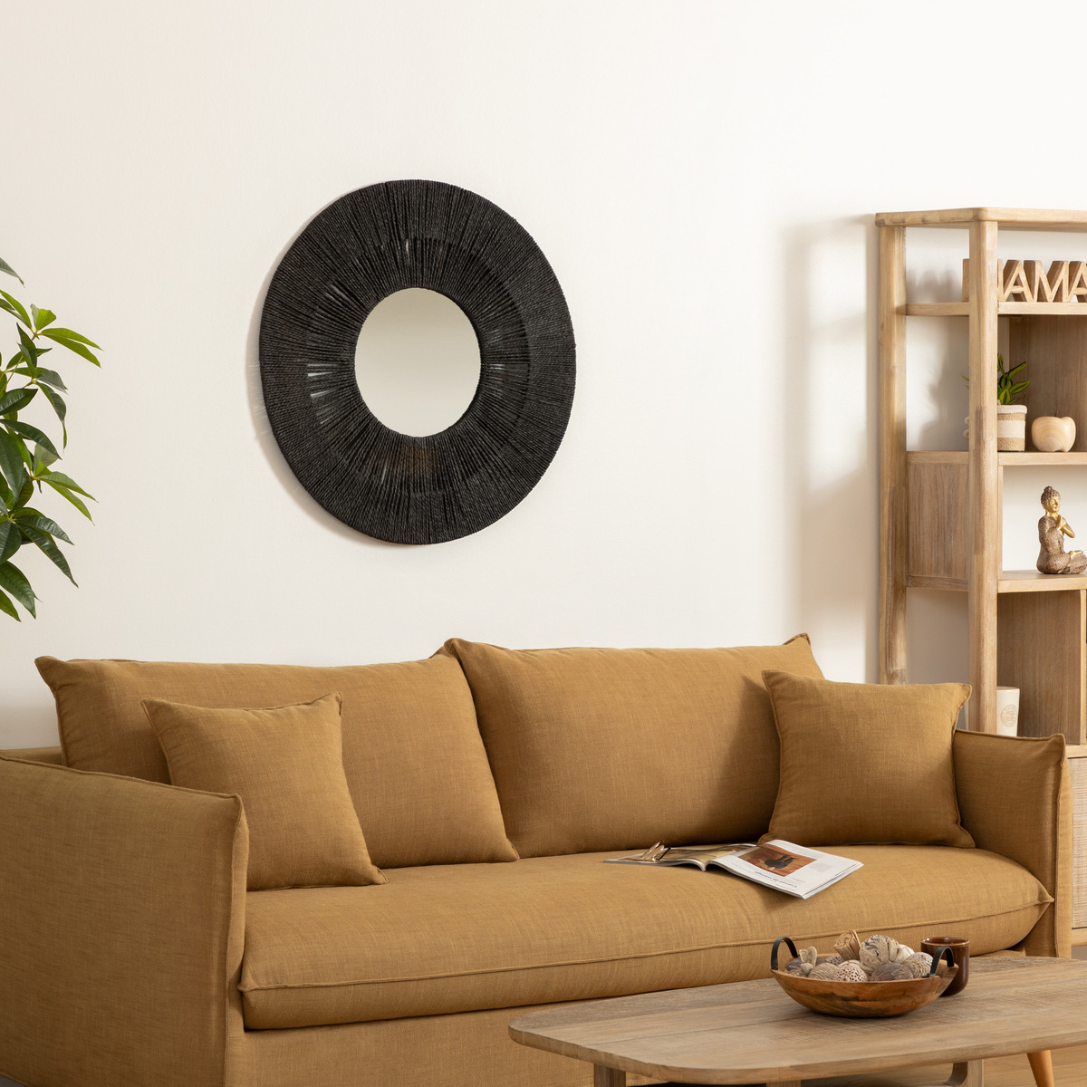 Mirror"Barbara" Black, D.76 cm