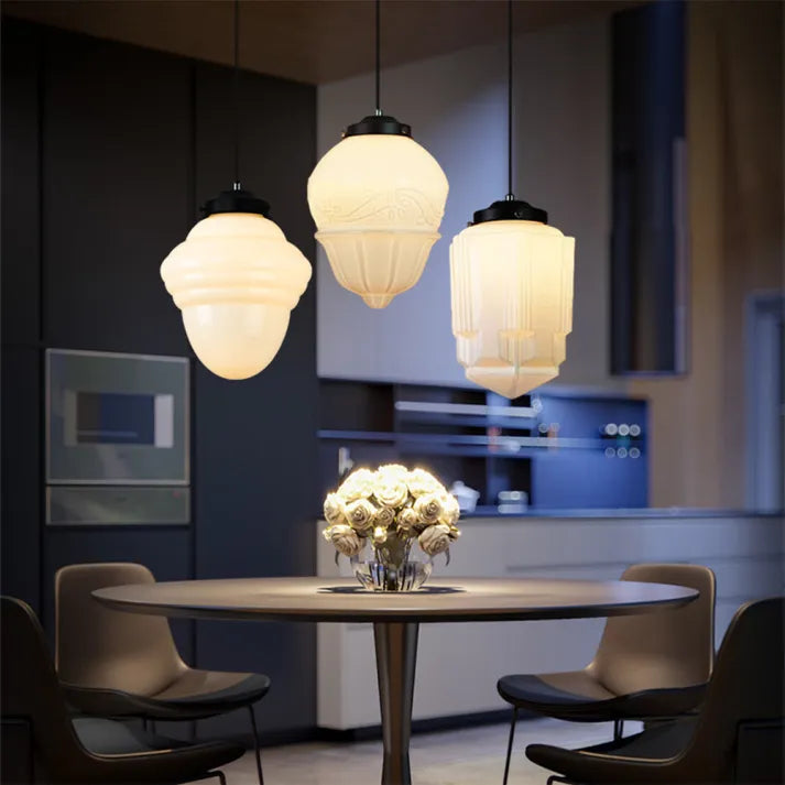 TimelessGlow – Geometrische Hanglamp in Mat Glas