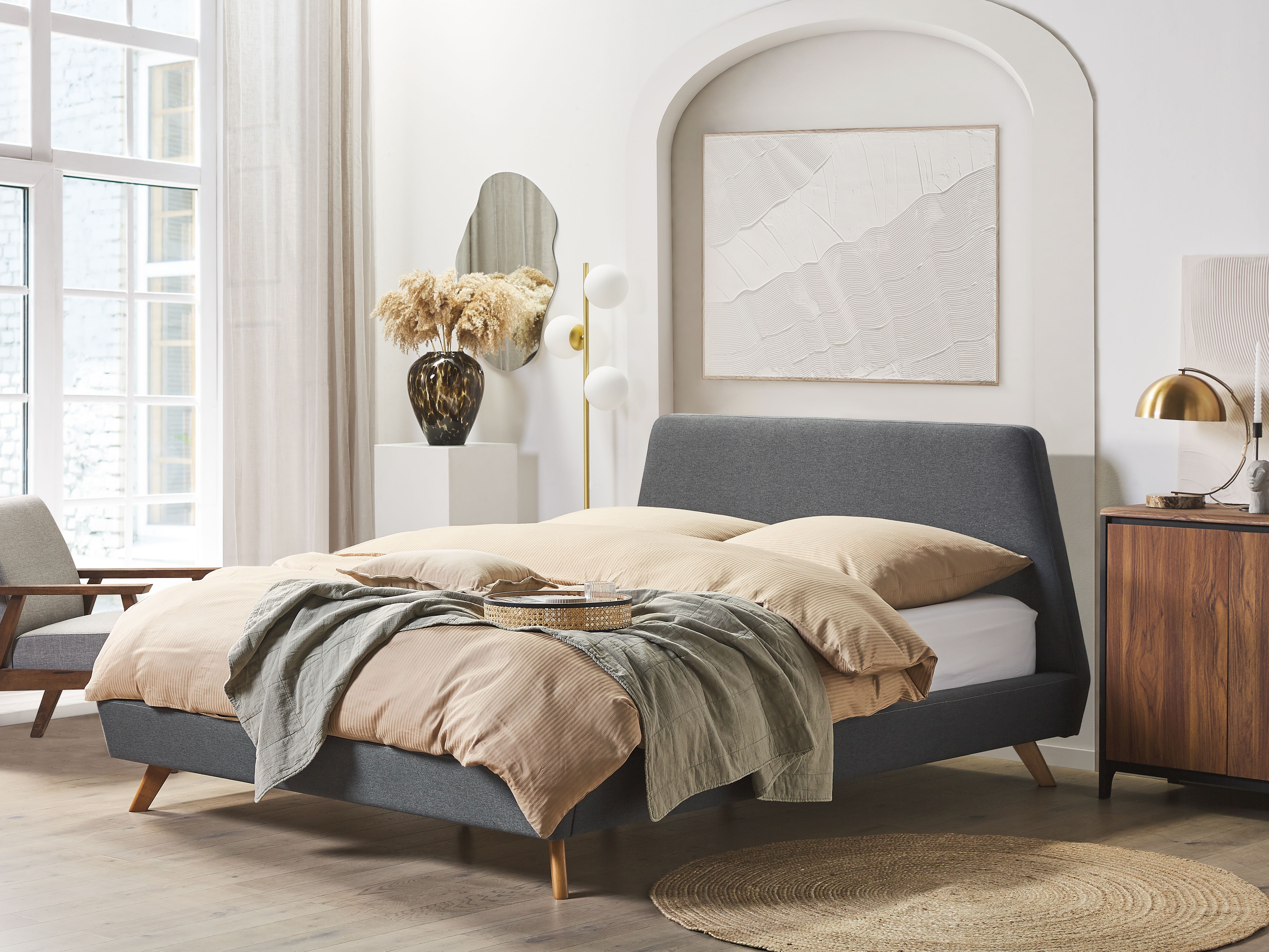 Bed Fabric VIENNE 180 x 200 cm (EU Super King) Grey