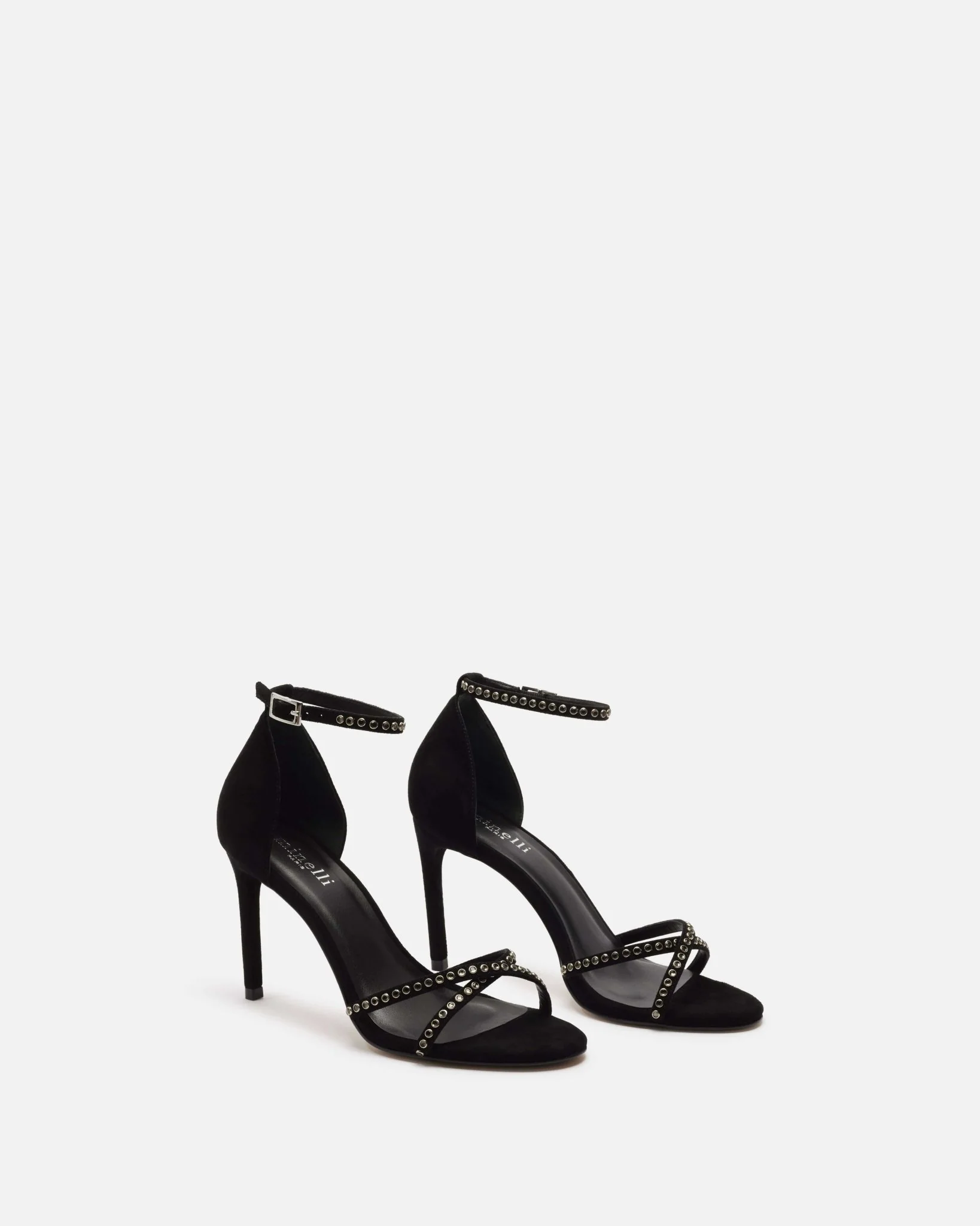 SANDALES KATE/VEL - En cuir velours à talons noir