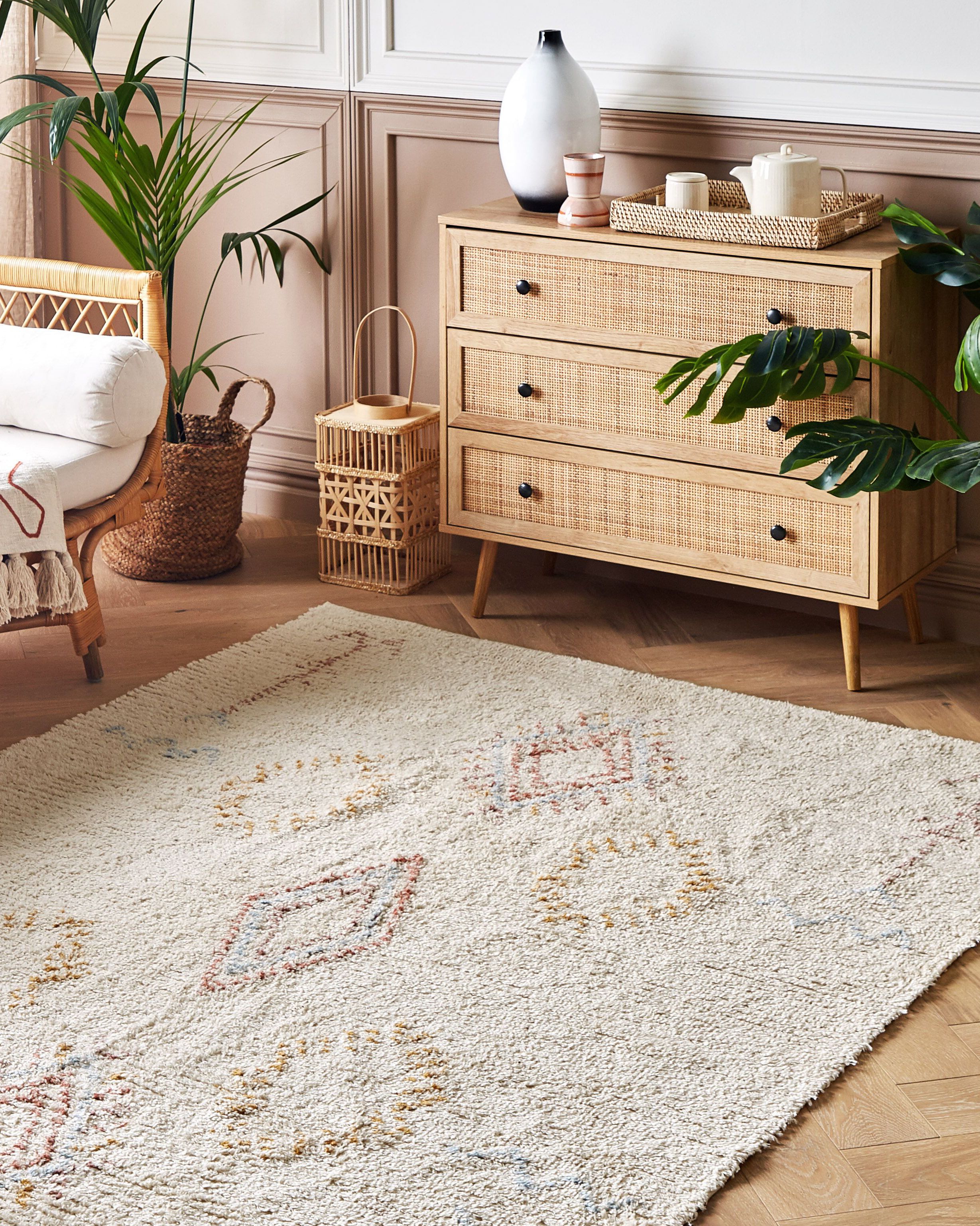 Rug BETTIAH Beige 160 x 230 cm Cotton