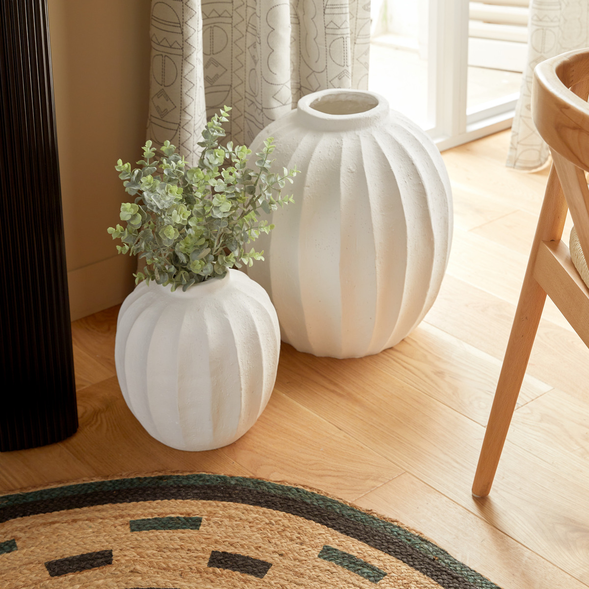 Round vase "Amia" Ceramic, White, H.28 cm