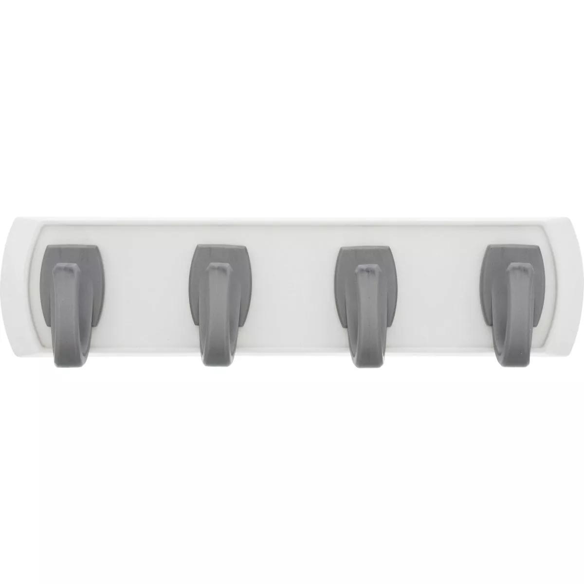 Hillman High and Mighty 5 Lb. Capacity White Key Rail with Silver Hooks
