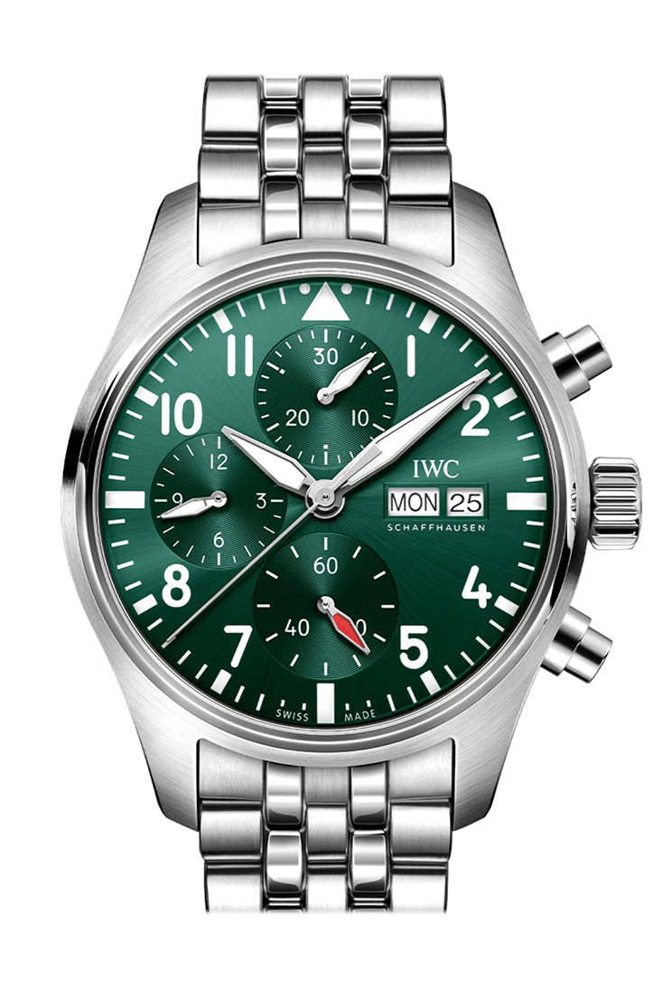 IWC Pilot Chronogragh Green Dial Watch IW388104�?2A-Armband）Philipp Huenersdorf(1:1 replica) - Top club