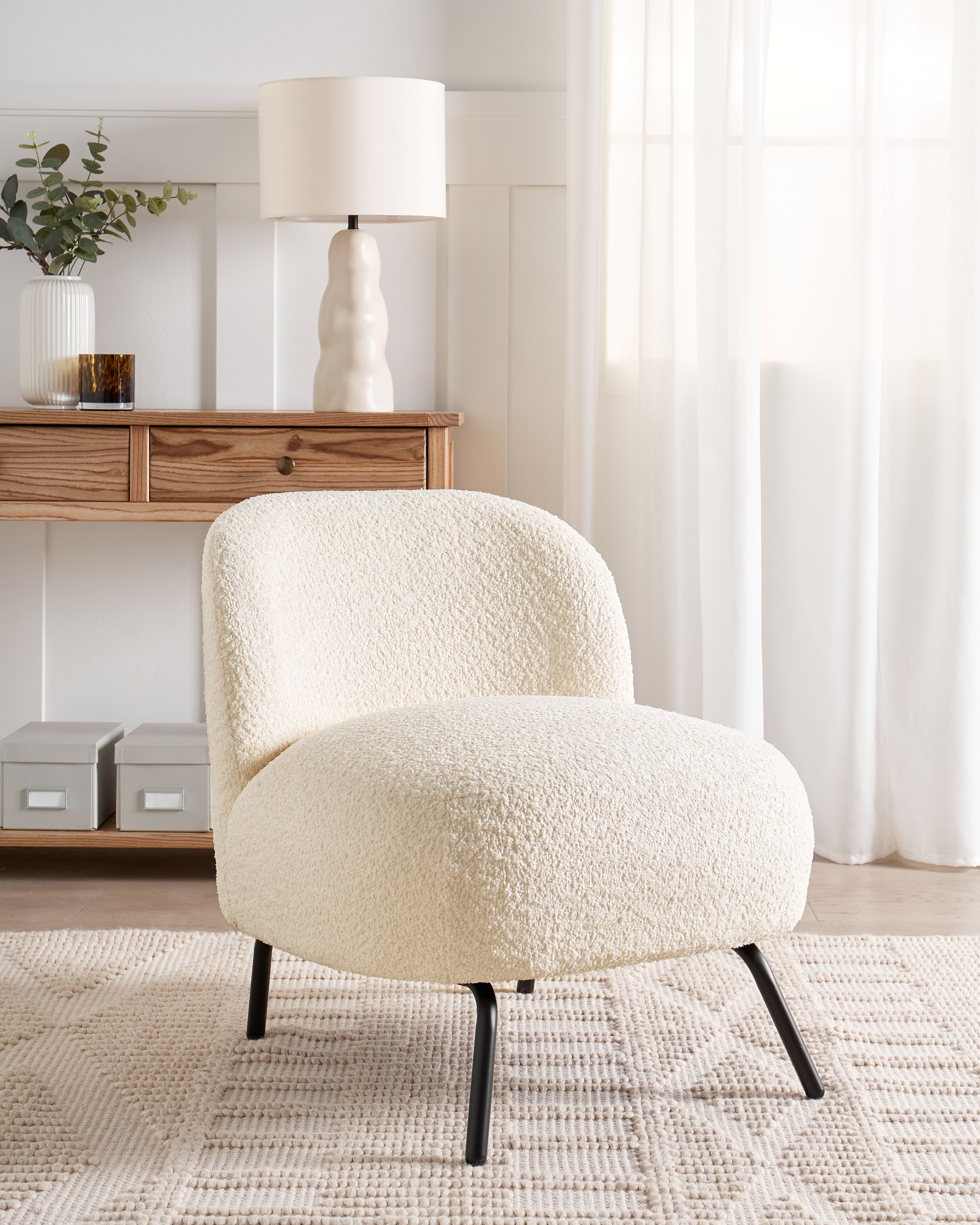 Armchair KUMLA Boucle Off-White