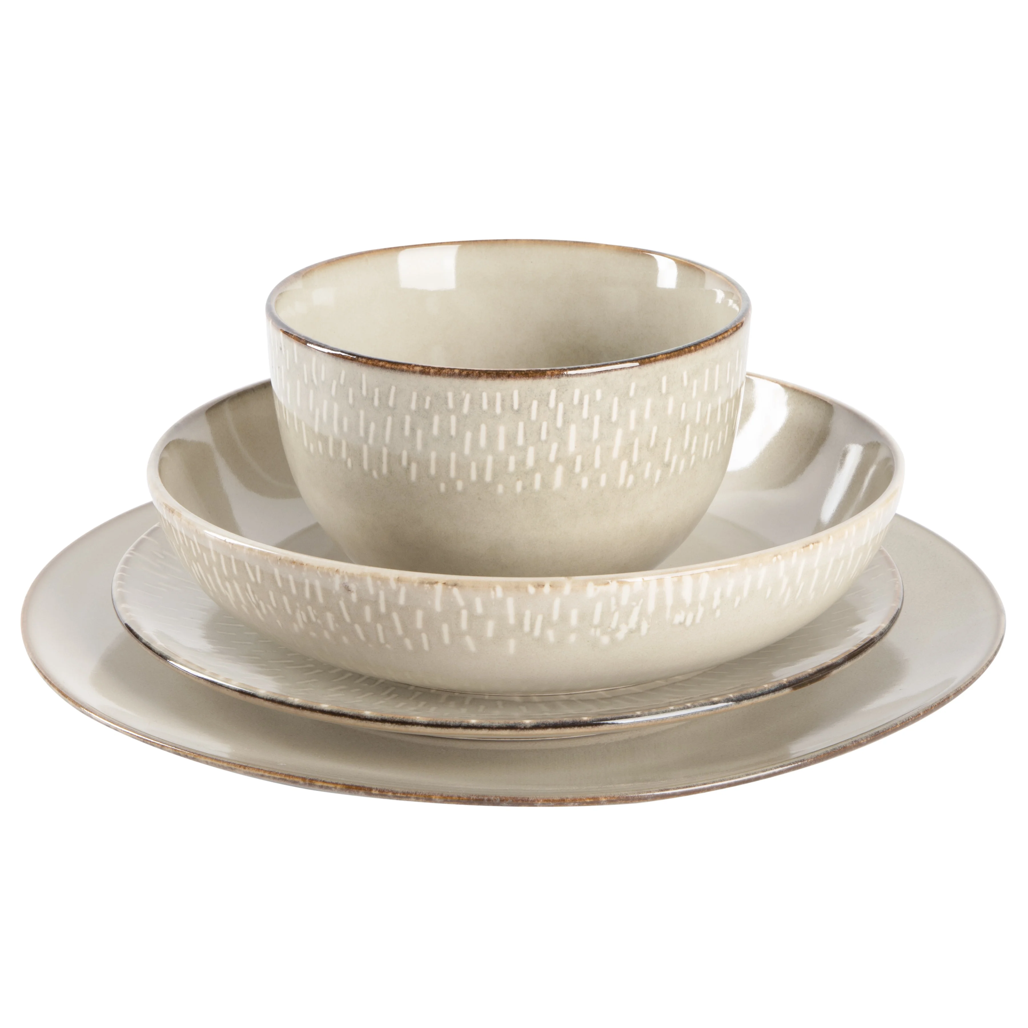 Gibson Elite Matisse 16-Piece Dinnerware Set - Taupe - Image 7