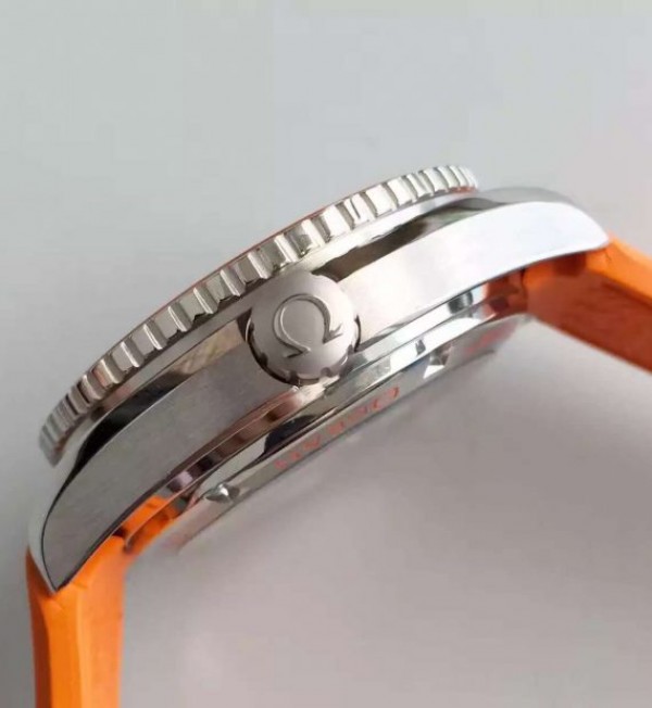 Replica Omega Planet Ocean SS GMT Gray Dial Orange Bezel Rubber Strap A8615 - Top club