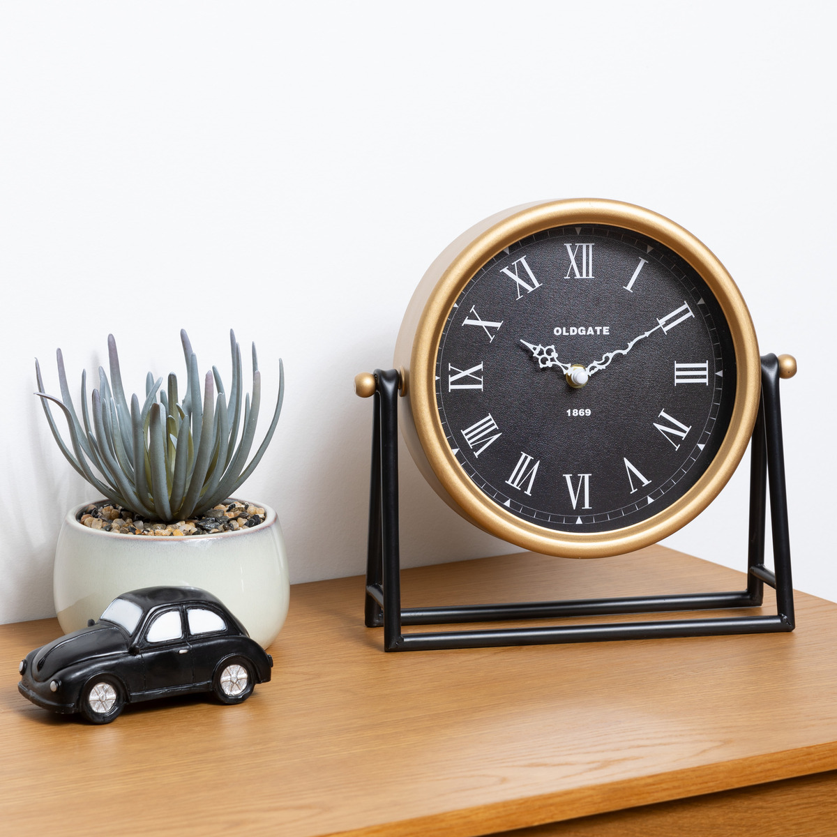 Table clock"Luca" Black, 26x26 cm