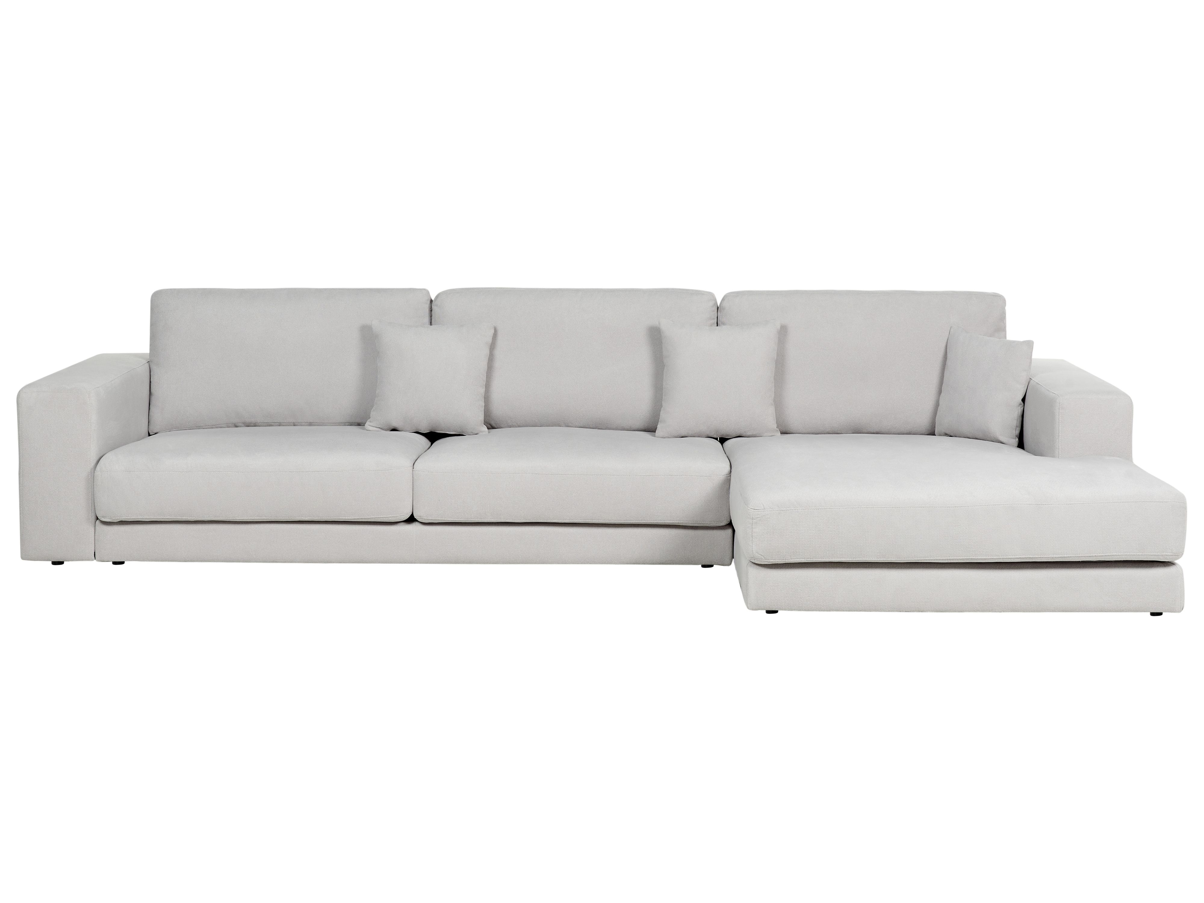 Corner Sofa 5 Seater LOFOTEN Fabric Light Grey Left Hand