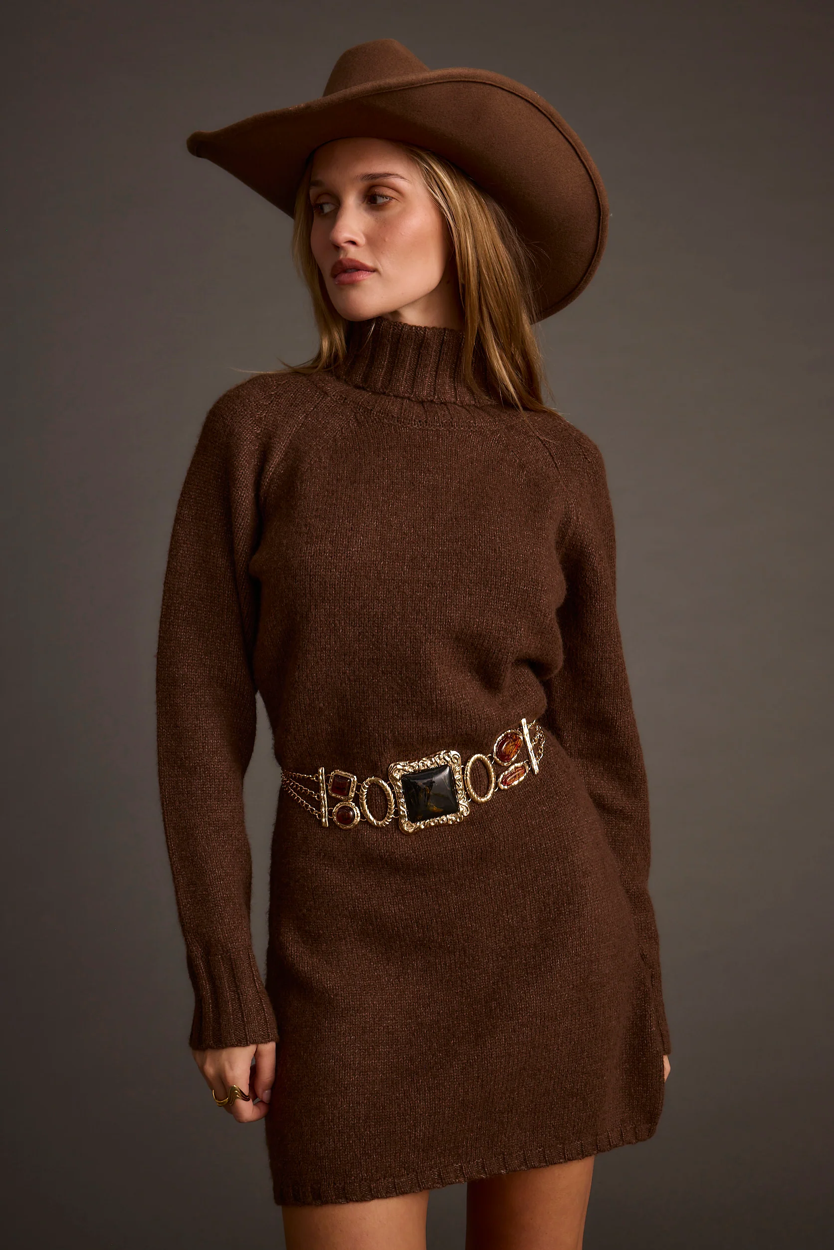Topanga Mocha Sweater Mini Dress