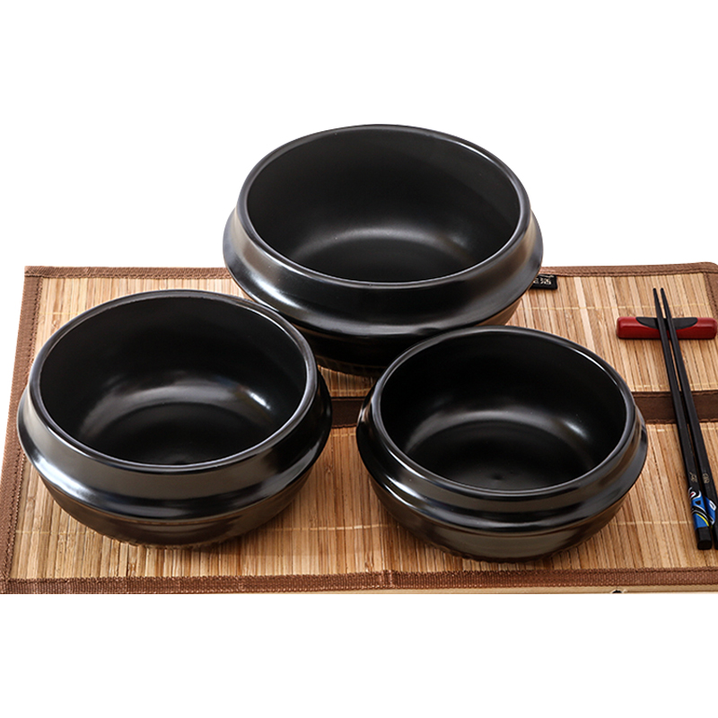 Popular Korean Restaurant Temperature Resistance Easily Cleaned Restaurant Bibimbap Special Casserole 1100ml Stone Pot for Adult
