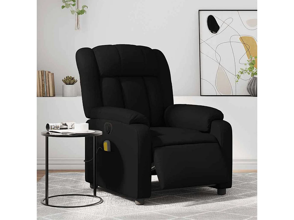 Fauteuil inclinable électrique-Fauteuil de massage de Salon noir similicuir SHL3556