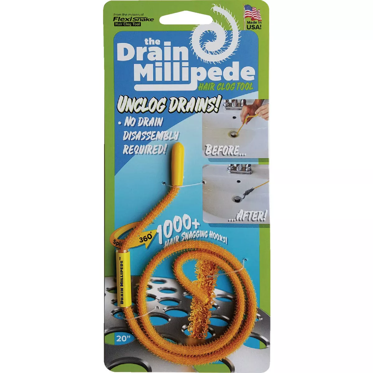 FlexiSnake Drain Millipede Hair Clog Flexible Tool