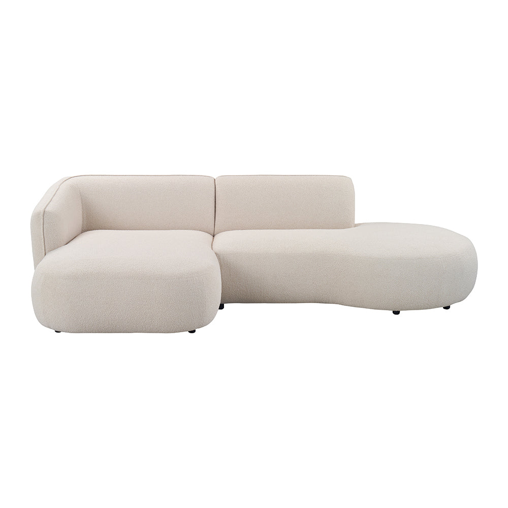 Blokker Soft Ottomane Bank Rechts - Bouclé - Crème