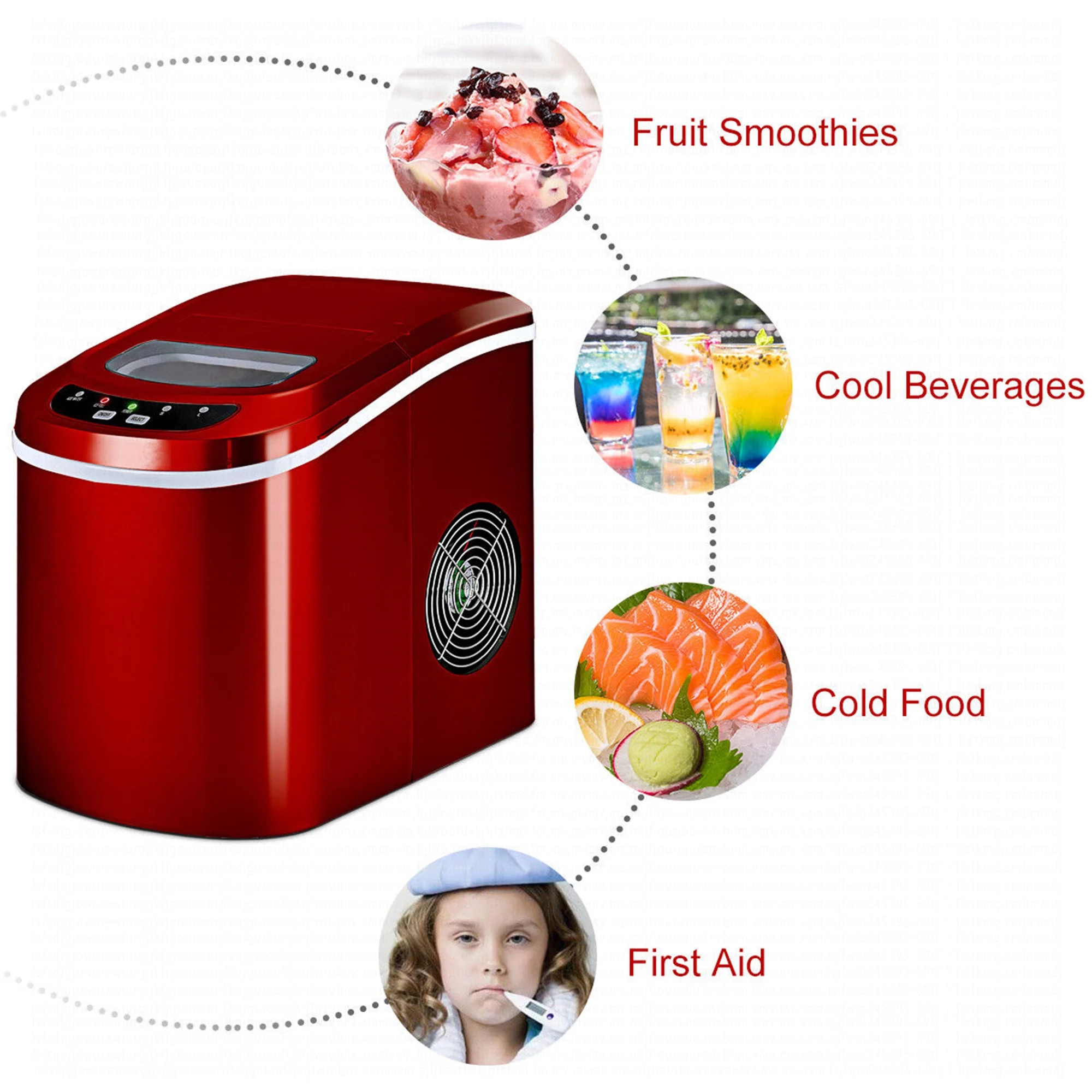 Costway Silver Portable Compact Electric Ice Maker Machine Mini Cube 26lb/Day - Image 16