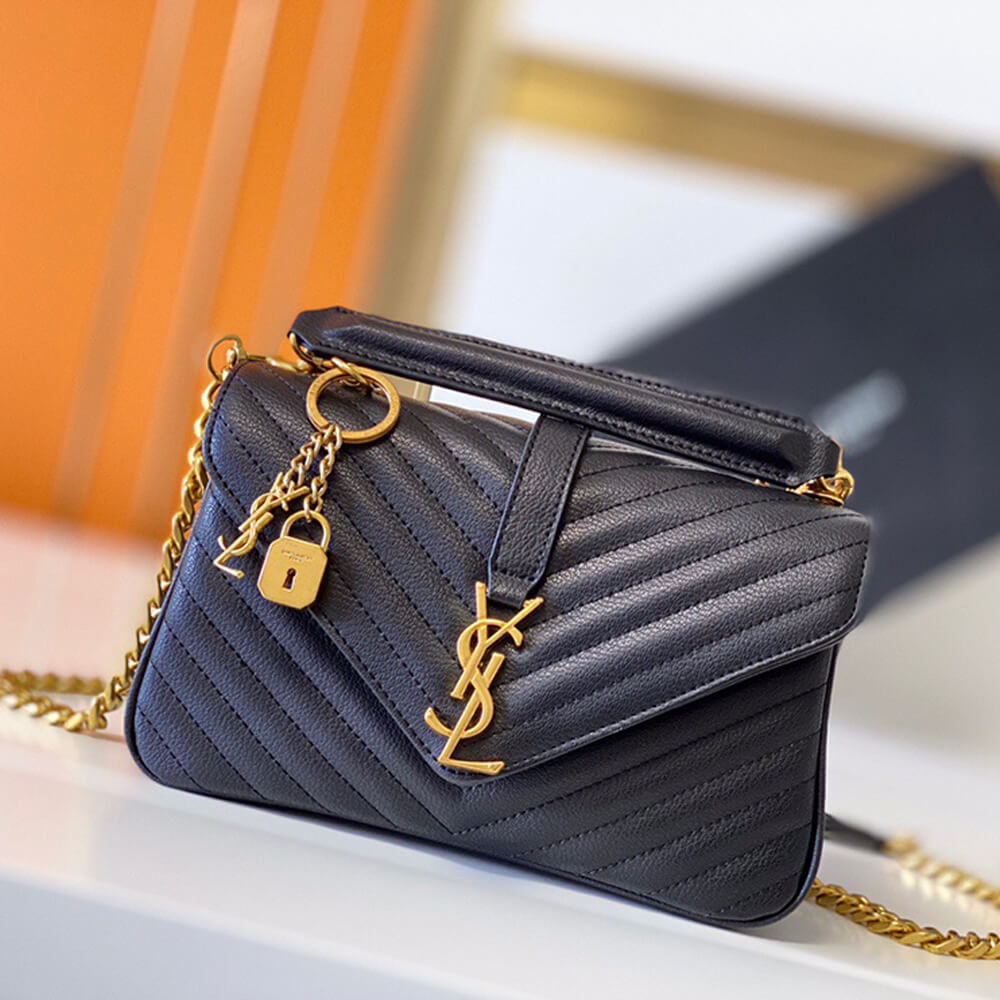 YSL Saint Laurent College Quilted-leather Satchel Bag1:1High-quality replica