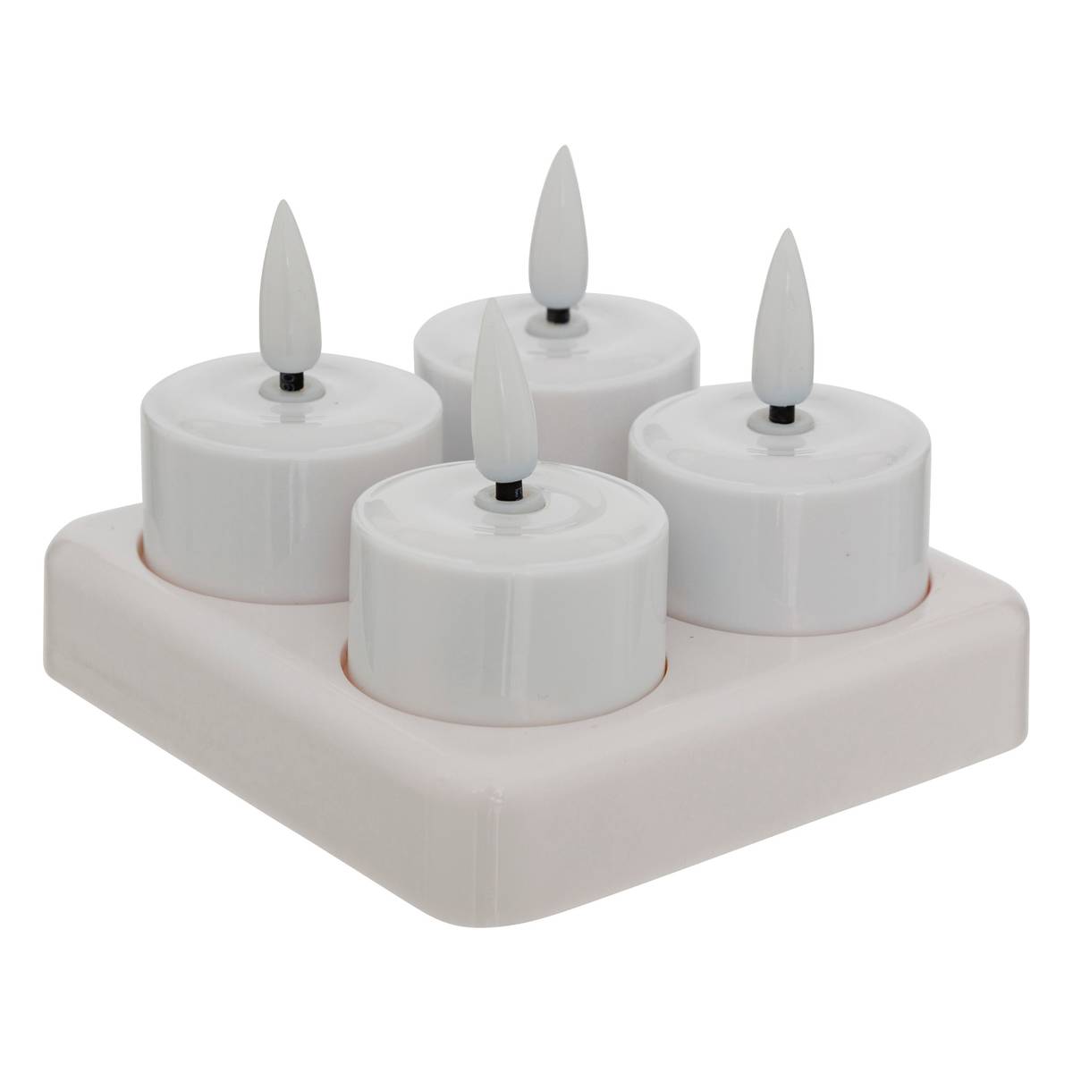 4 LED candles "Aitor" White, 10.80 x 10.50 cm