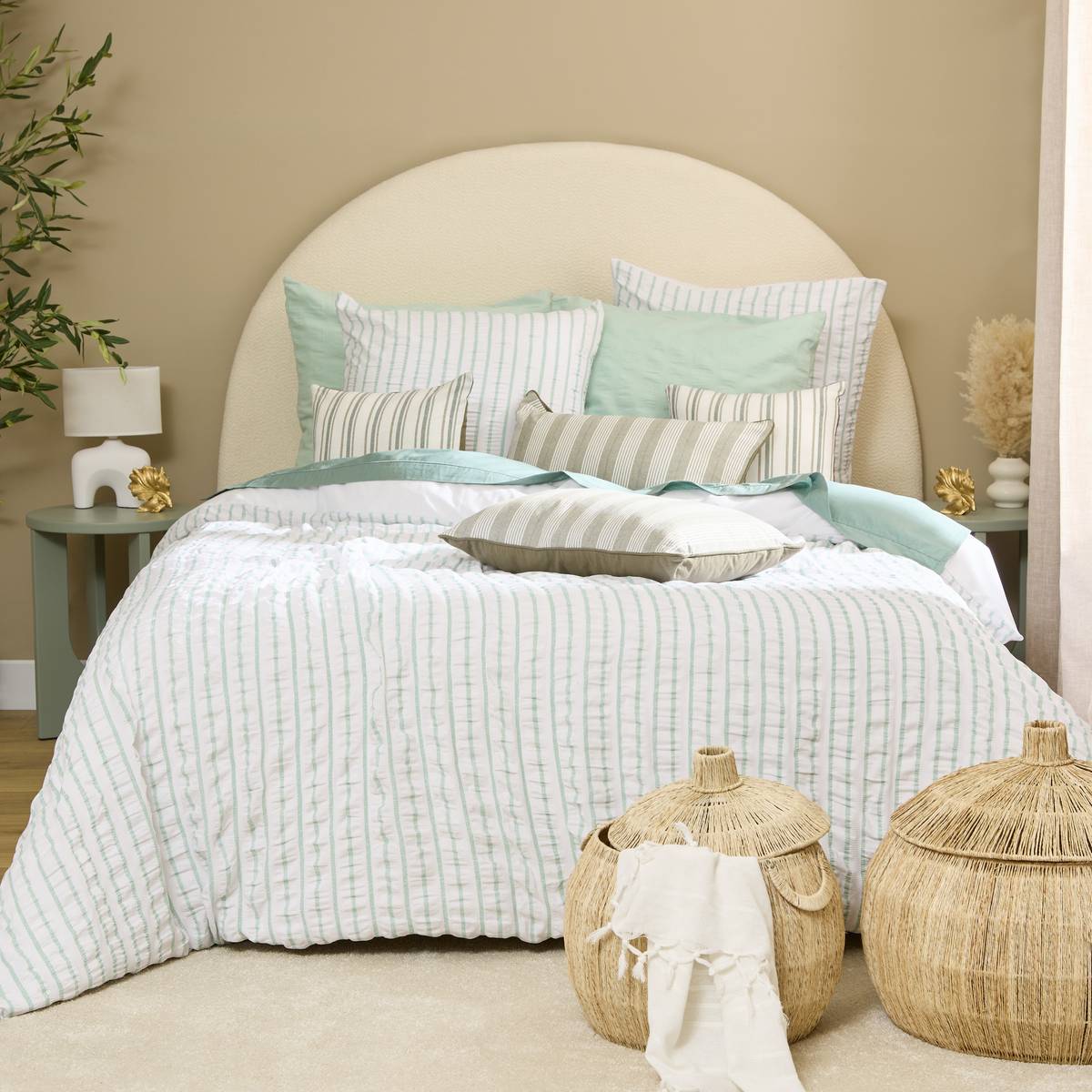 Bedding Set "Stripes" Green, 240x220 cm