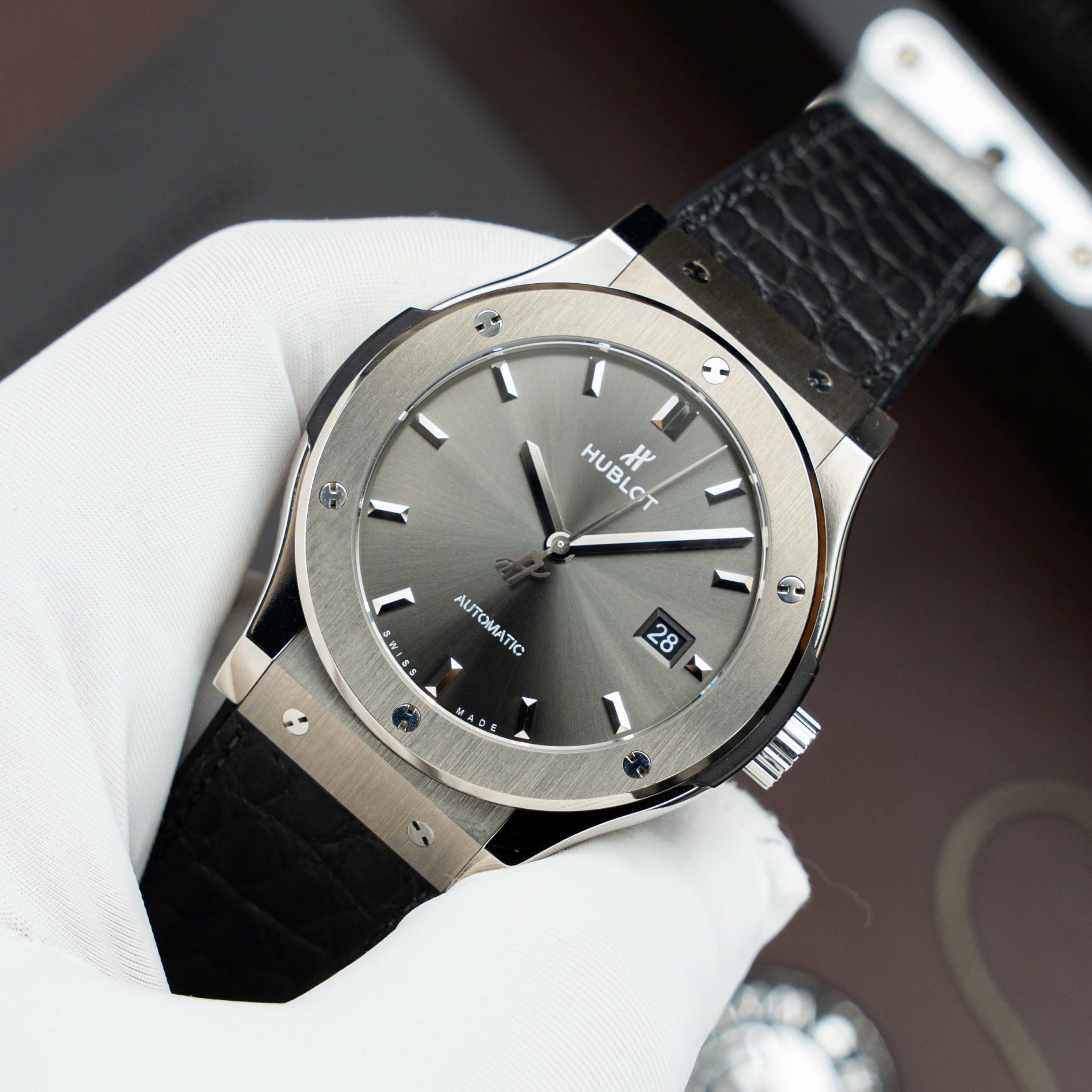 Hublot Classic Fusion Titanium Gray Copies Watches Movement SW300 Weight 84 Gram Custom 42mm - Top club