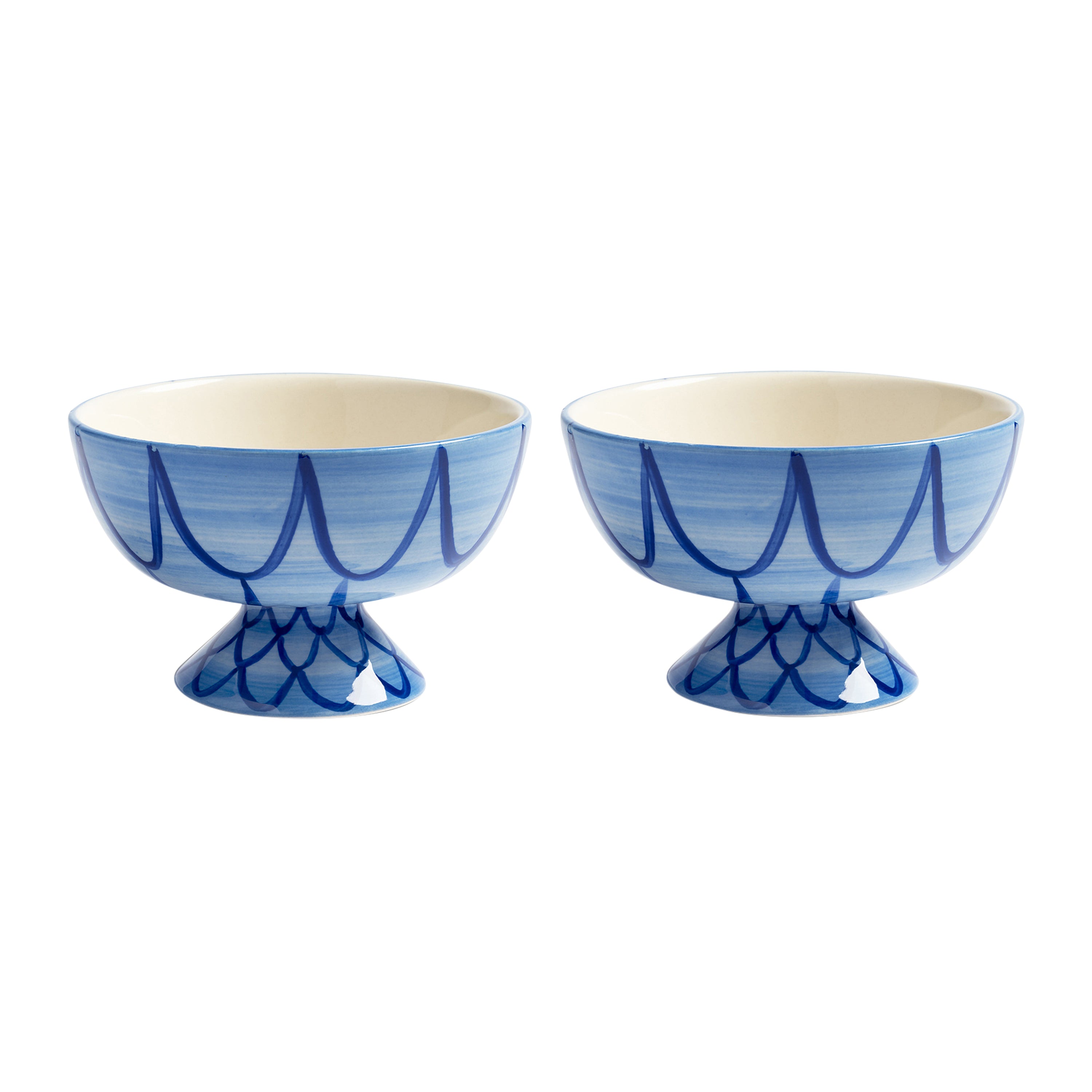 &k amsterdam Sirène Schaaltje - Blauw - Set van 2