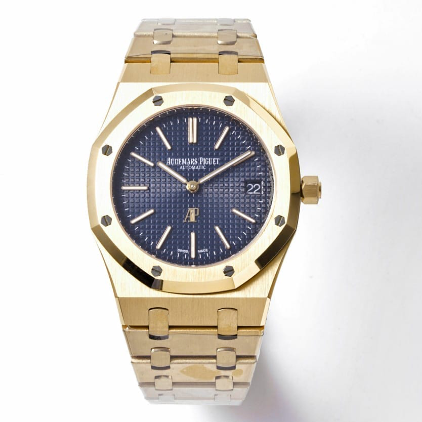 Audemars Piguet Replica Watch Royal Oak Extra-Thin Yellow Gold Blue Index 39mm Yellow Gold Bracelet 15202BA.OO.1240BA.01-BFV2(1:1 replica) - Top club