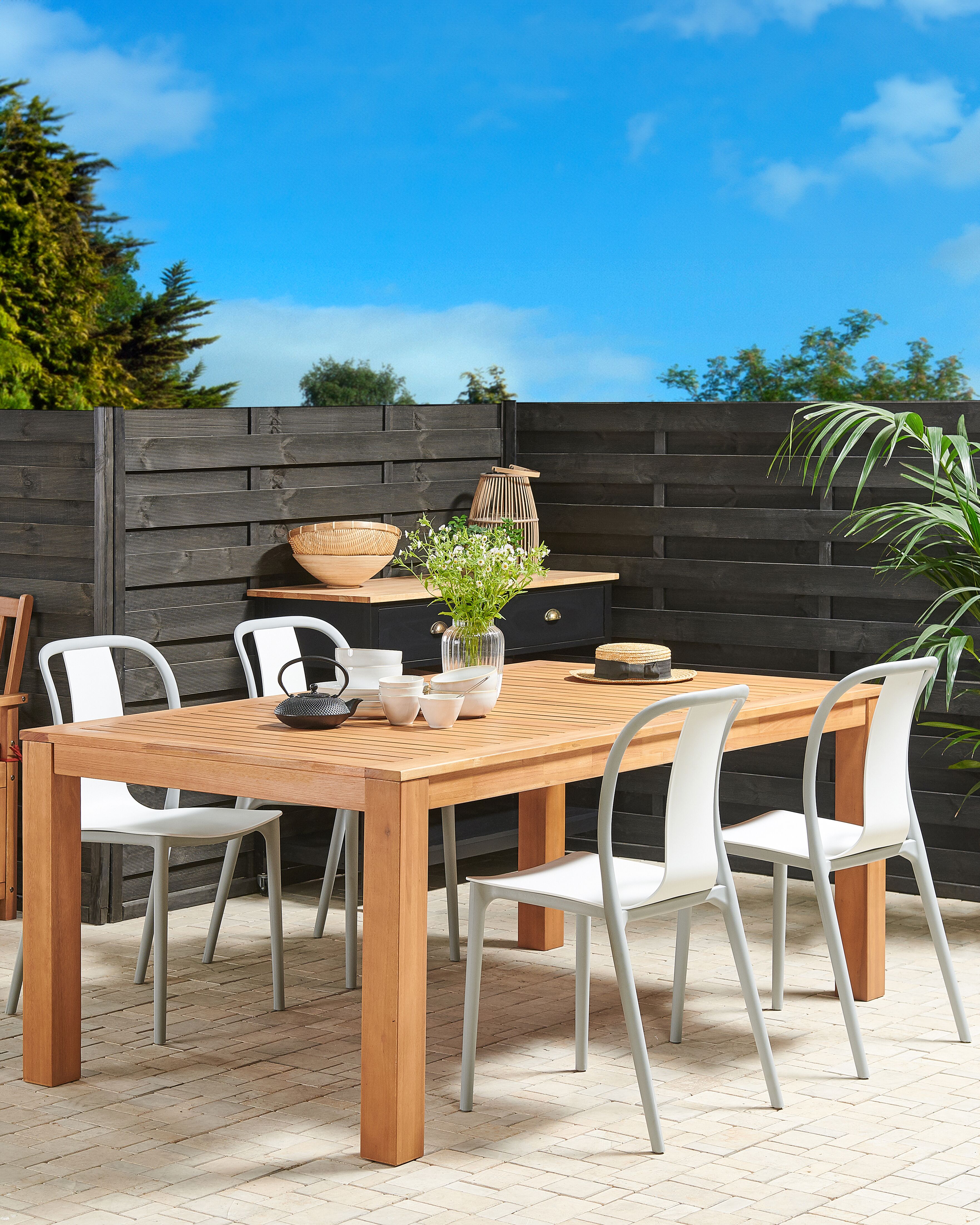 Set of 4 Garden Chairs SPEZIA White