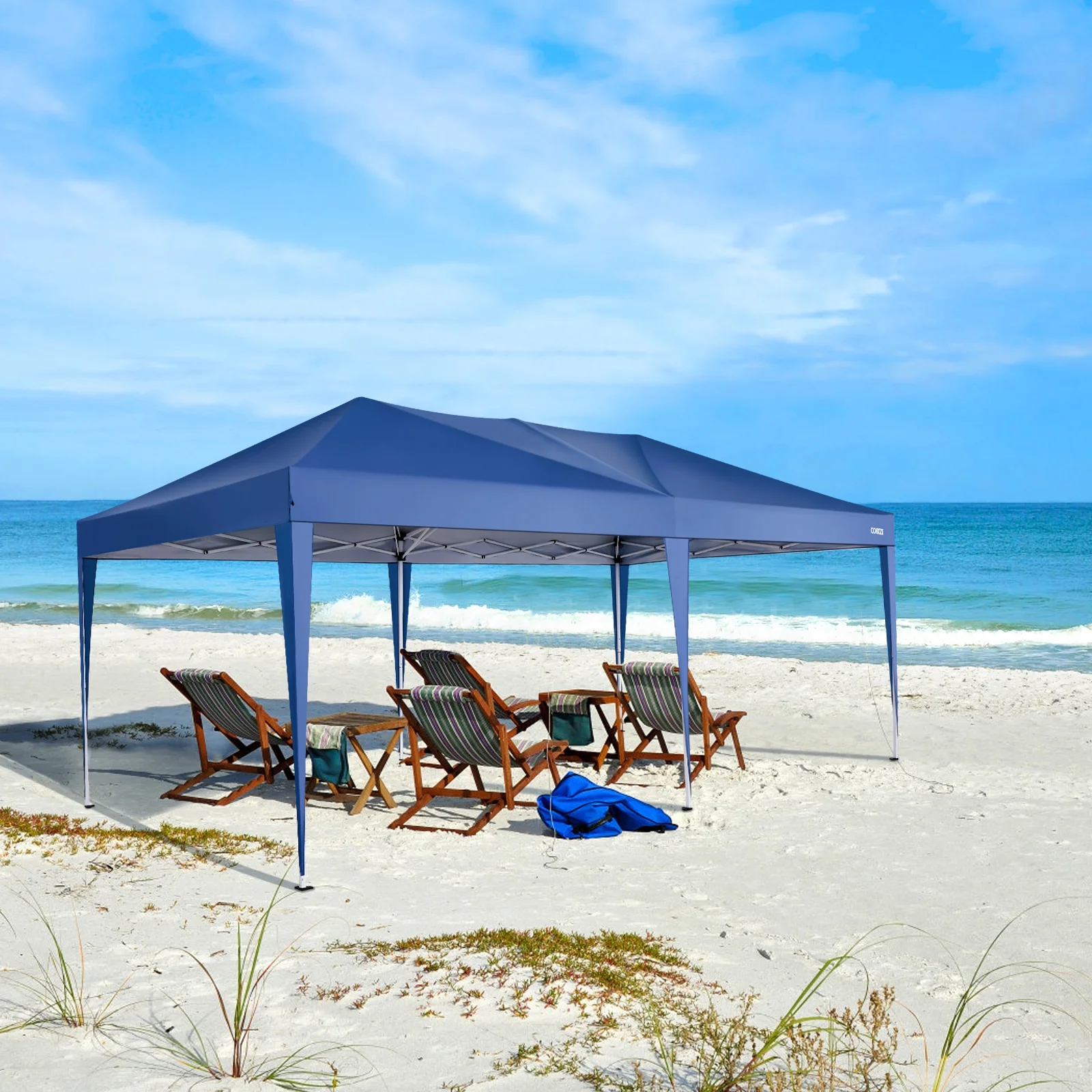 SANOPY 10'x10' EZ Pop Up Canopy Tent Outdoor Party Instant Shelter Portable Folding Beach Canopy with 4 Sandbag & Carrying Bag, Black - Image 75