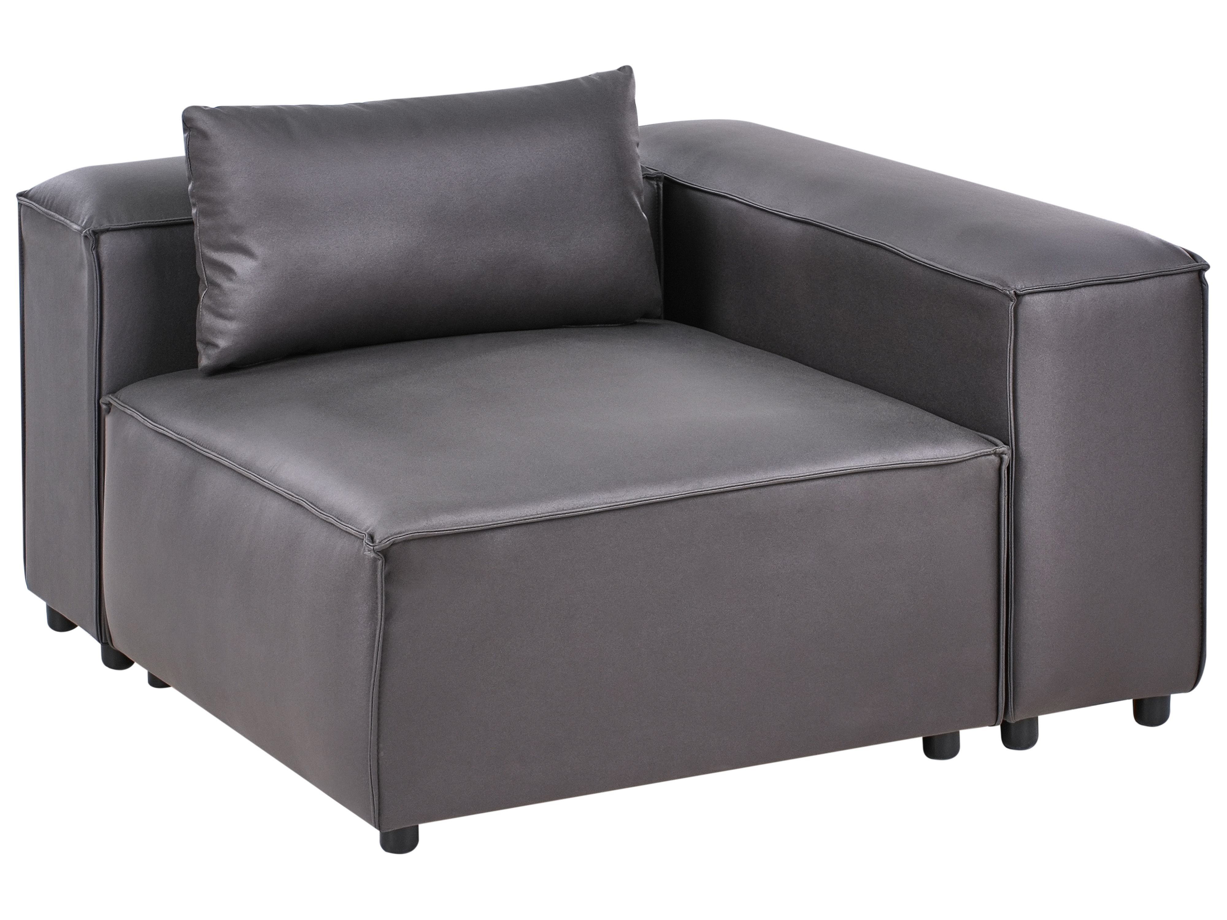 Corner Seat BRANDE Faux Leather Black Symmetrical