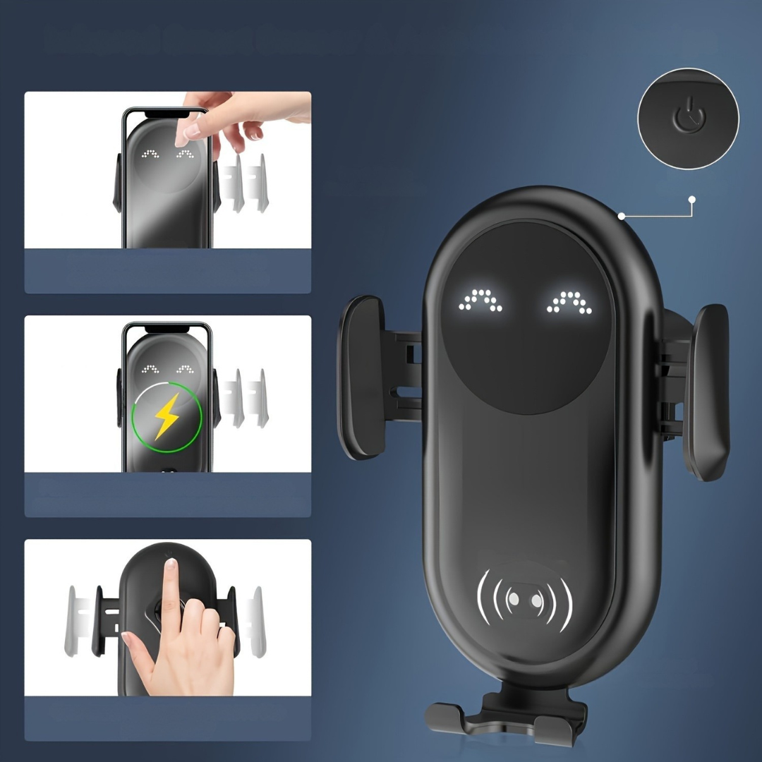 Slimme Draadloze Auto Telefoonhouder met Automatische Grip en Ventilatiebevestiging – Veilig en Handvrij Rijden