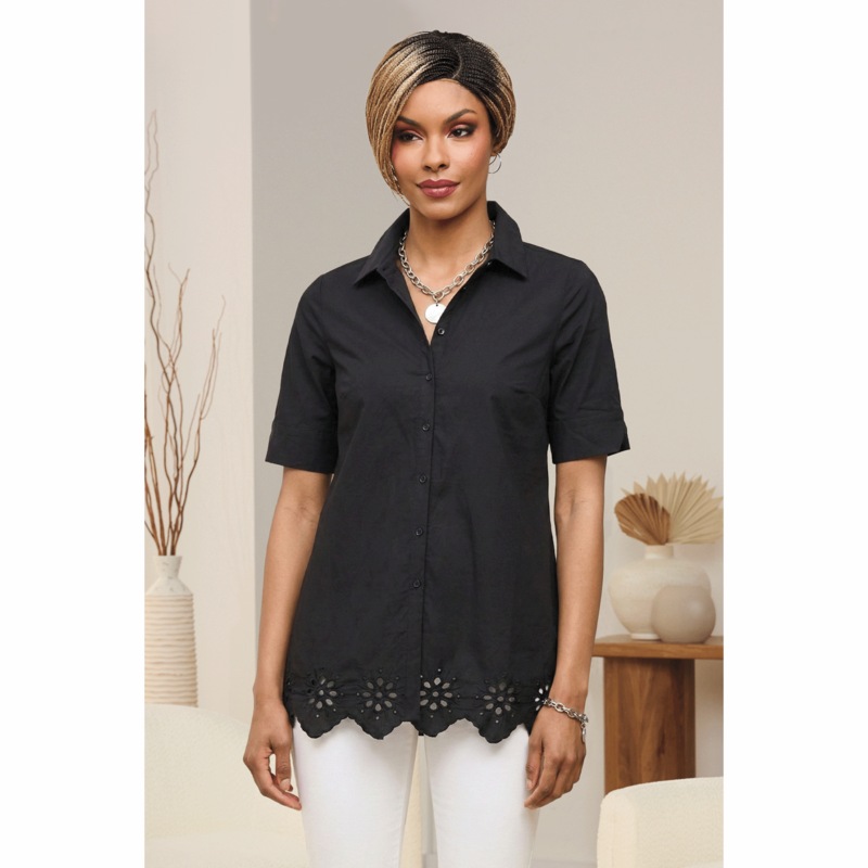 Frankie Scalloped Trim Tunic - MIDNIGHT VELVET CATALOG