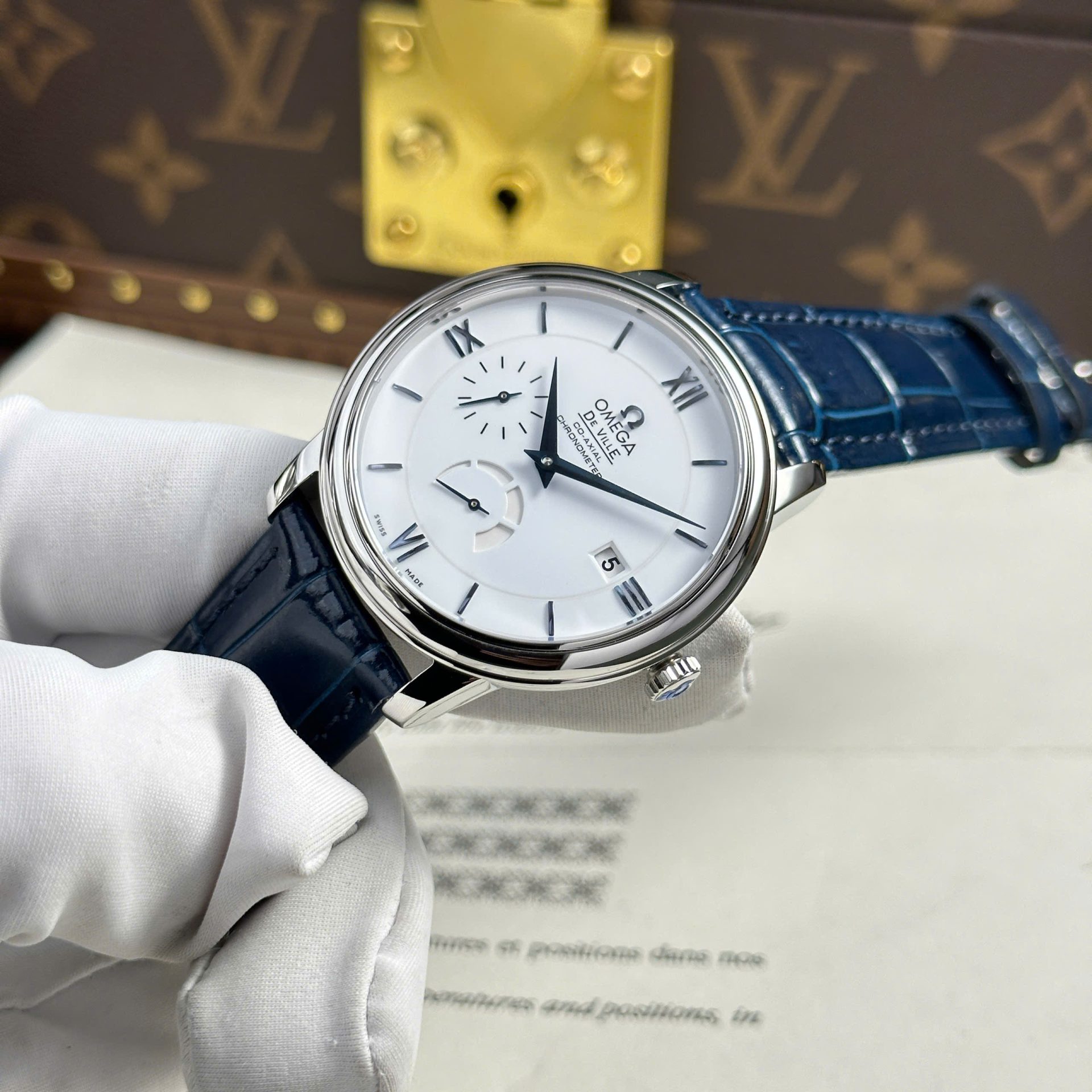 Omega Replica Watch De Ville Prestige Power Reserve White Dial 39.5mm - Top club
