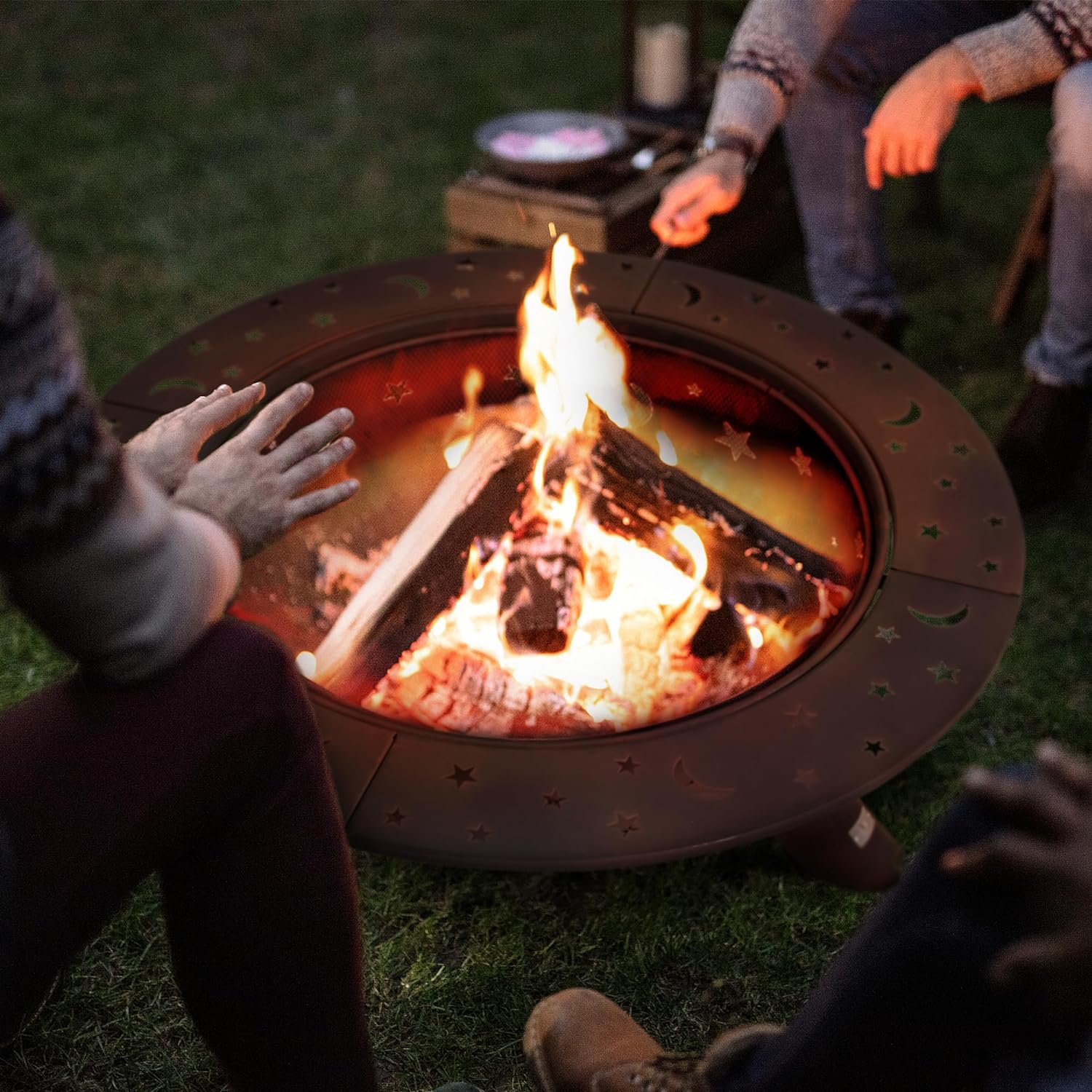 SUNCREAT 42-Inch Wood Burning Patio Fire Pit, Black, 42.1 Inch Diameter x 25.2 Inch High - Image 23 SUNCREAT 42-Inch Wood Burning Patio Fire Pit, Black, 42.1 Inch Diameter x 25.2 Inch High - Image 23