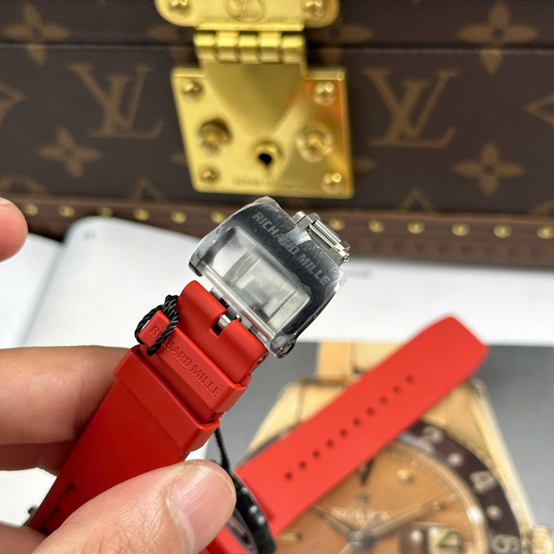 Richard Mille RM35-01 Rafael Nadal Carbon NTPT Copies Watches Red Rubber Strap ZF Factory 49,9x43mm - Top club