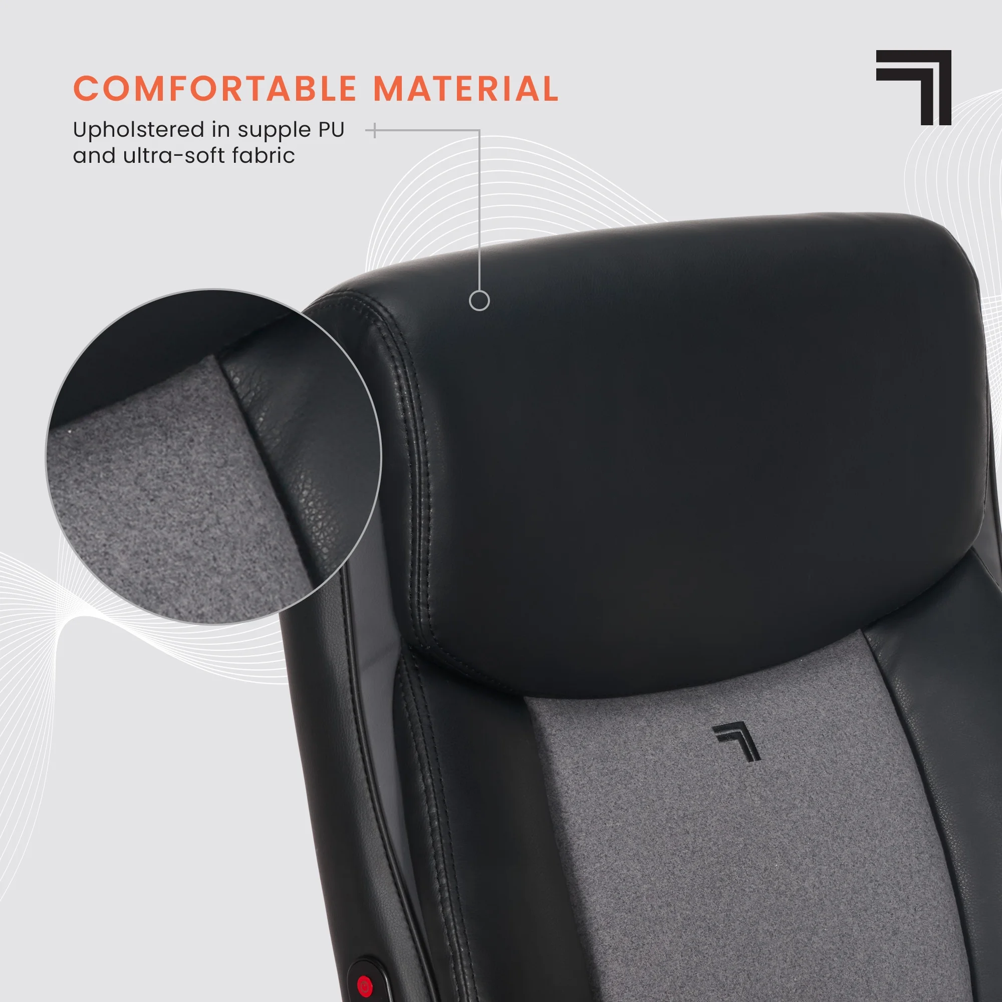 Sharper Image S-120 Massage and Heat Office Chair, Gray/White - Image 24