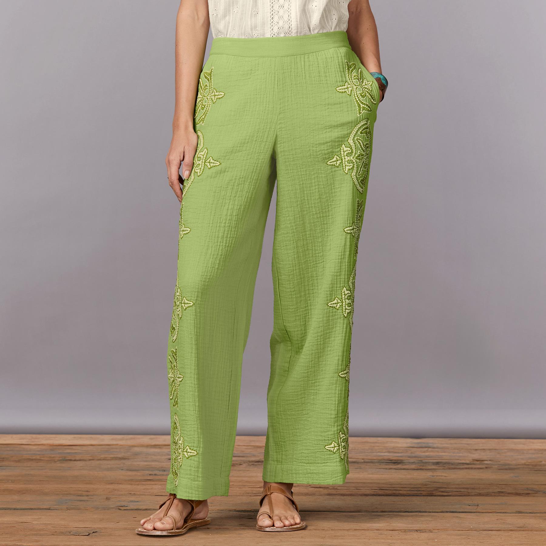 Morgana Embroidered Pants - Sundance Clothing