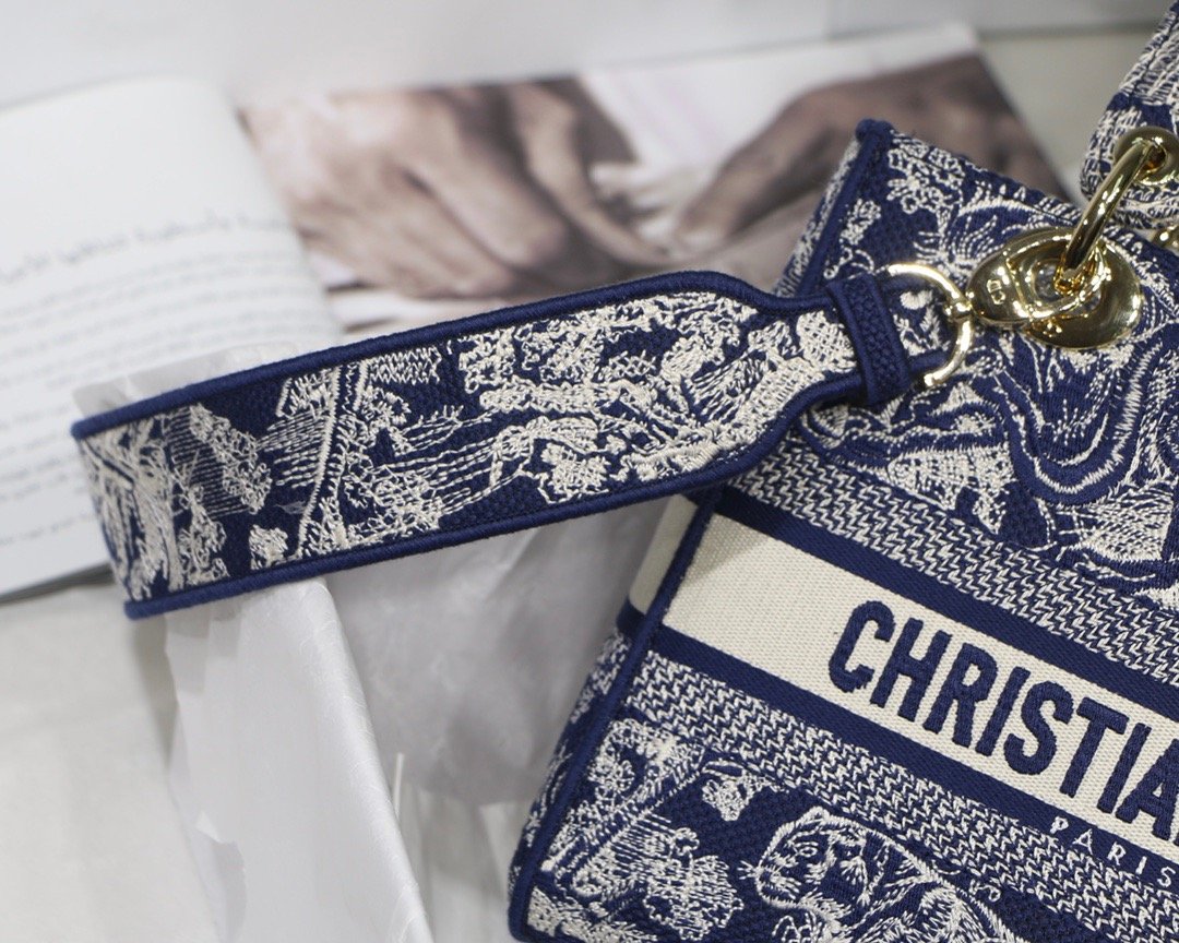 Christian Dior Medium Lady D-Lite Bag Blue, For Women, Women’s Handbags 24cm/9.5in CD M0565ORGO_M9281:1High-quality replica