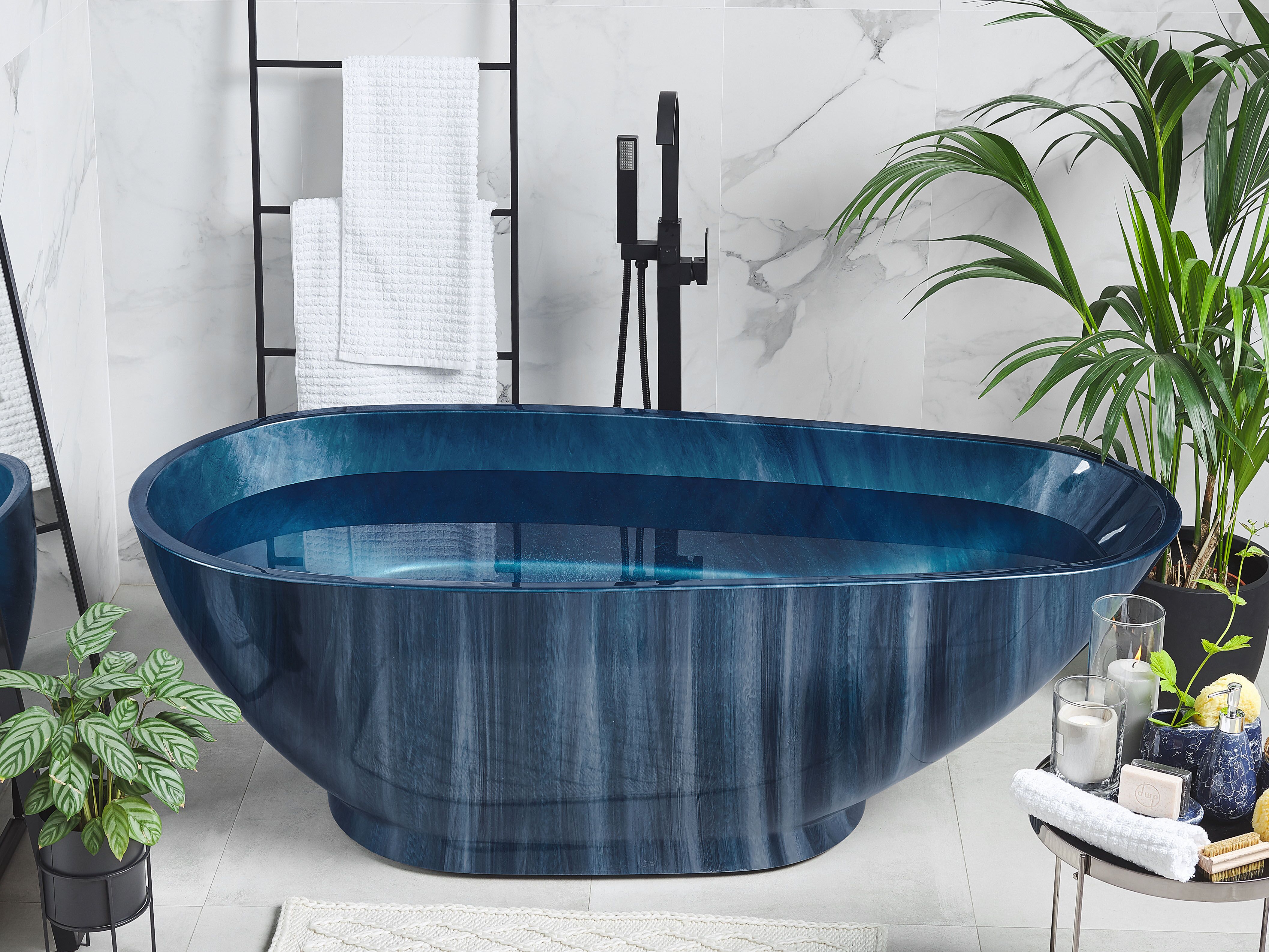 Freestanding Bathtub RIOJA 1700 x 800 mm Navy Blue