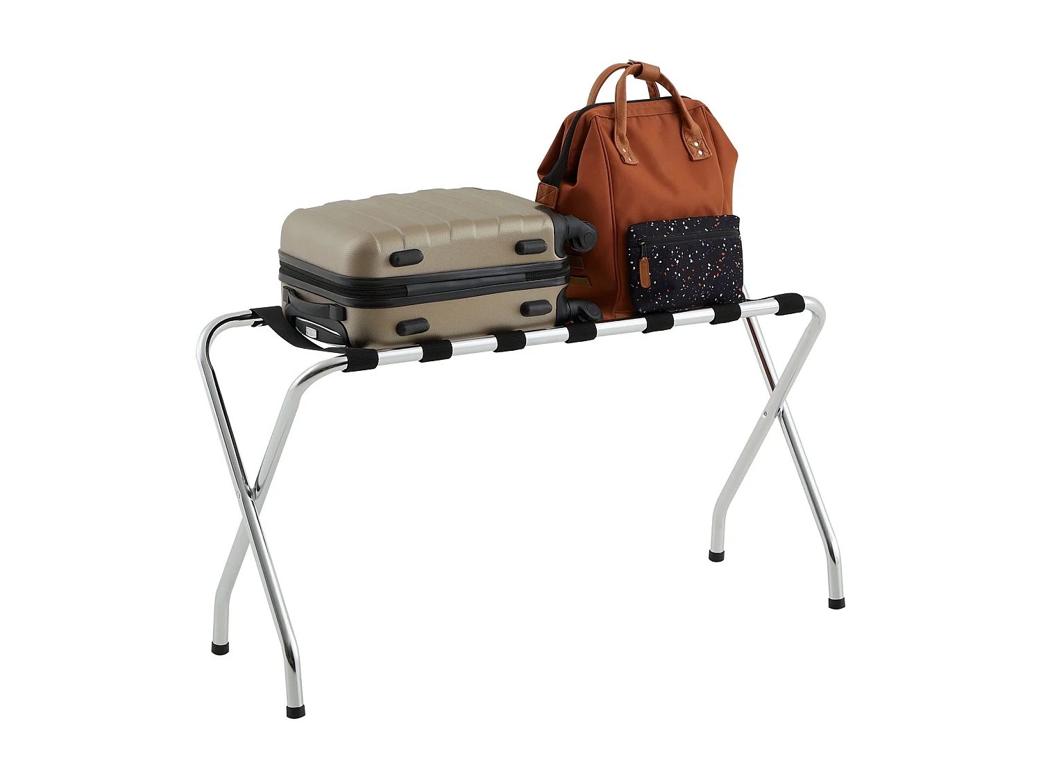 Porte-valise VOYAGE en métal chromé, support-bagages accessoire de chambre hôtel pour sac de voyage et valise